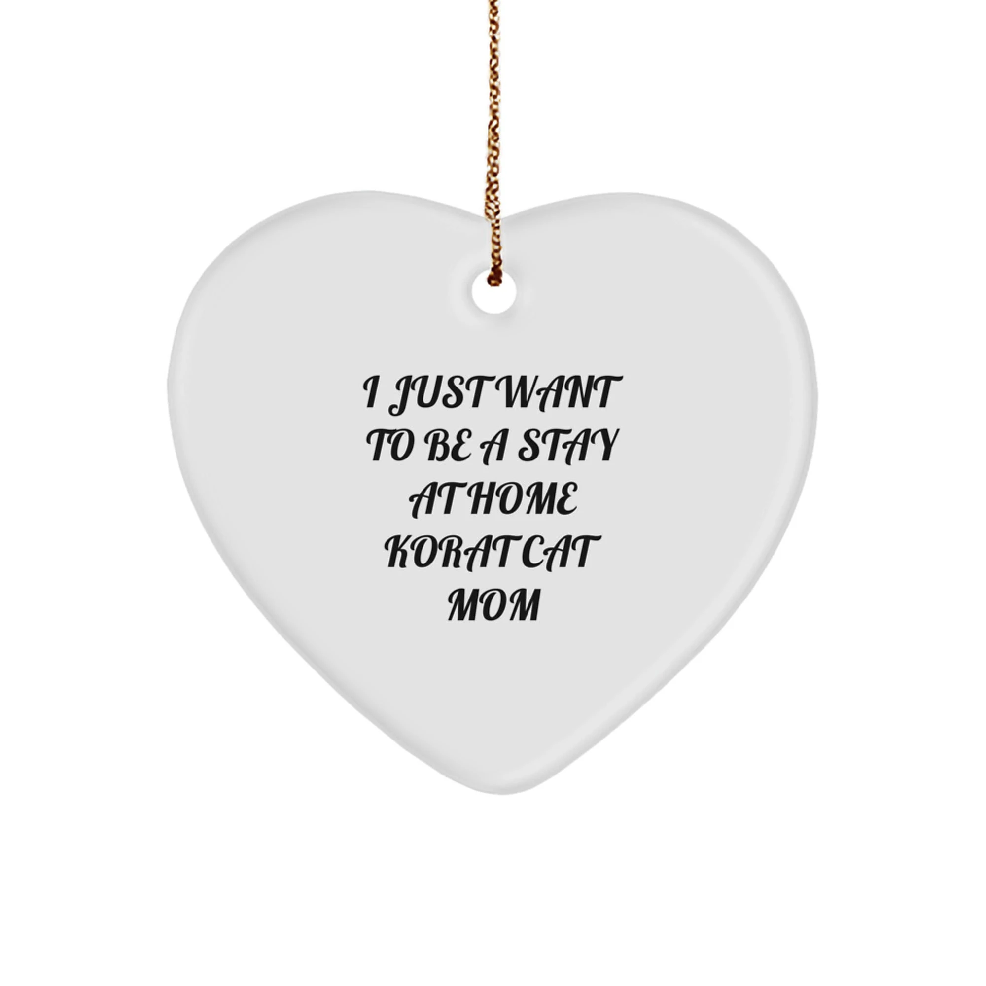 Funny Korat Cat Mom Christmas Unique Gifts - Heart Ornament for Korat Cat Lovers, Korat Cat Gifts from Friends, Family, or Coworkers