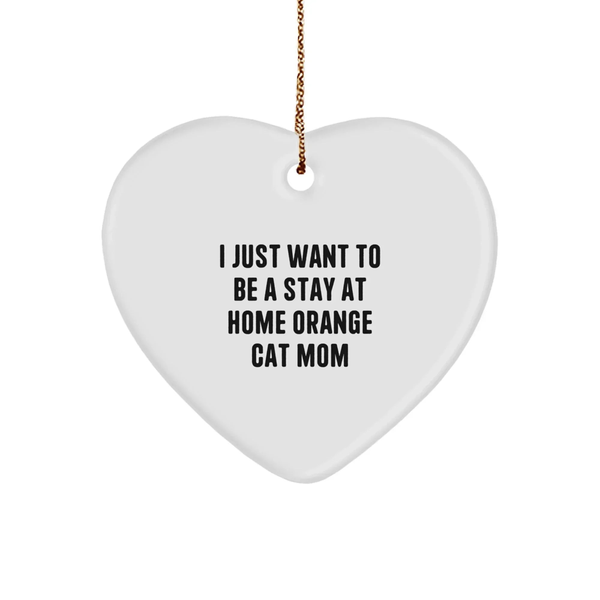 Funny Orange Cat Mom Heart Ornament Gifts from Family Friends Coworkers for Orange Cat Lovers at Christmas