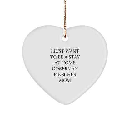 Funny Doberman Pinscher Dog Mom Heart Ornament, Gifts from Family for Doberman Pinscher Dog, Christmas Unique Gifts