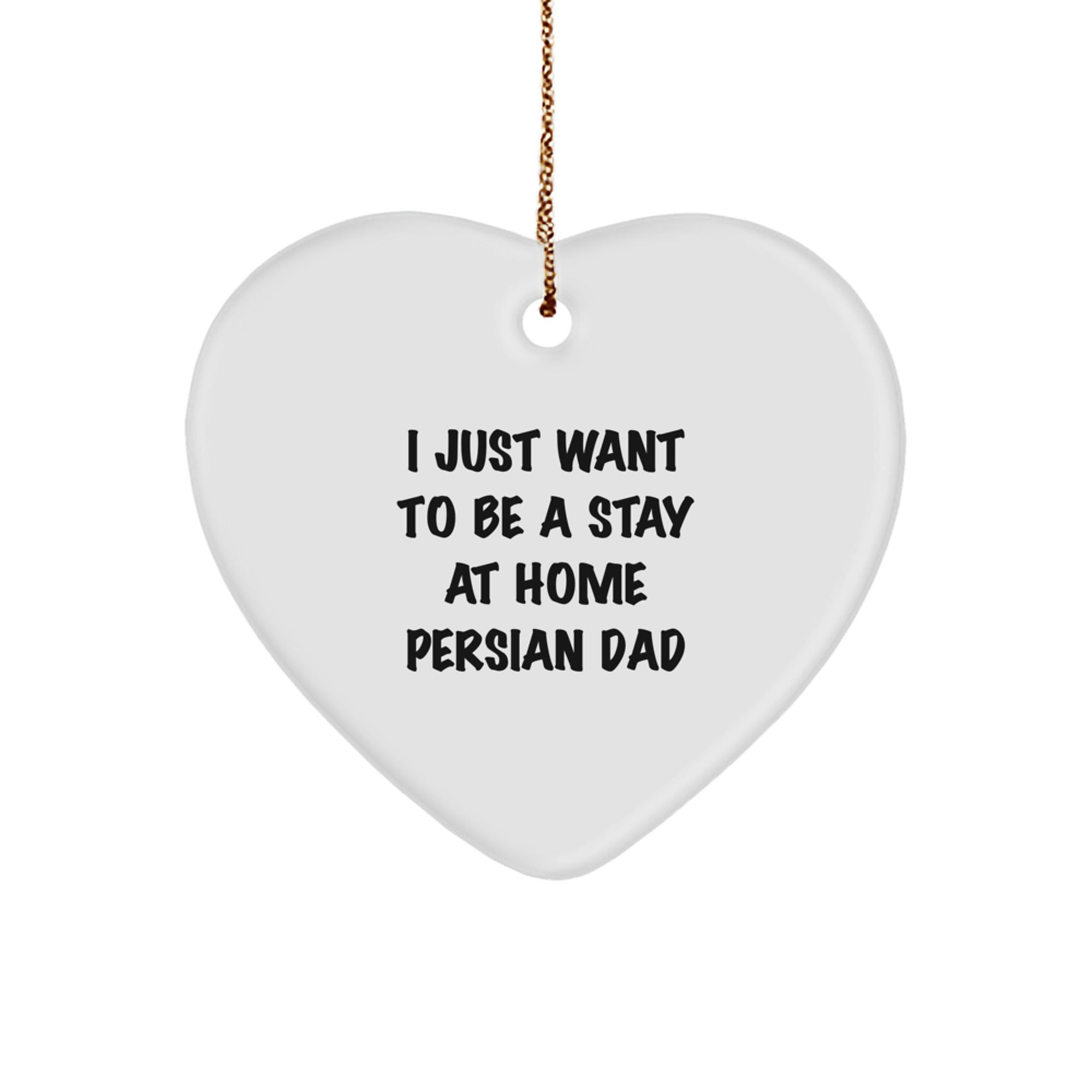 Funny Persian Cat Dad Heart Ornament Gifts from Husband to Wife for Christmas - Image 1
