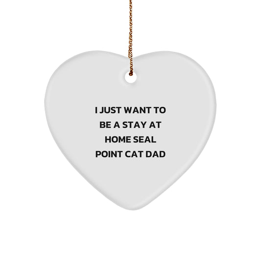 Seal Point Cat Dad Heart Ornament, Funny Quote Gifts for Men, Women, Friends, Coworkers, Family, Christmas Unique Gifts from Men, Women, Friends, Coworkers, Family - Image 1