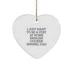 English Cocker Spaniel Dog Dad, Funny Heart Ornament Gifts from Men for Christmas Unique