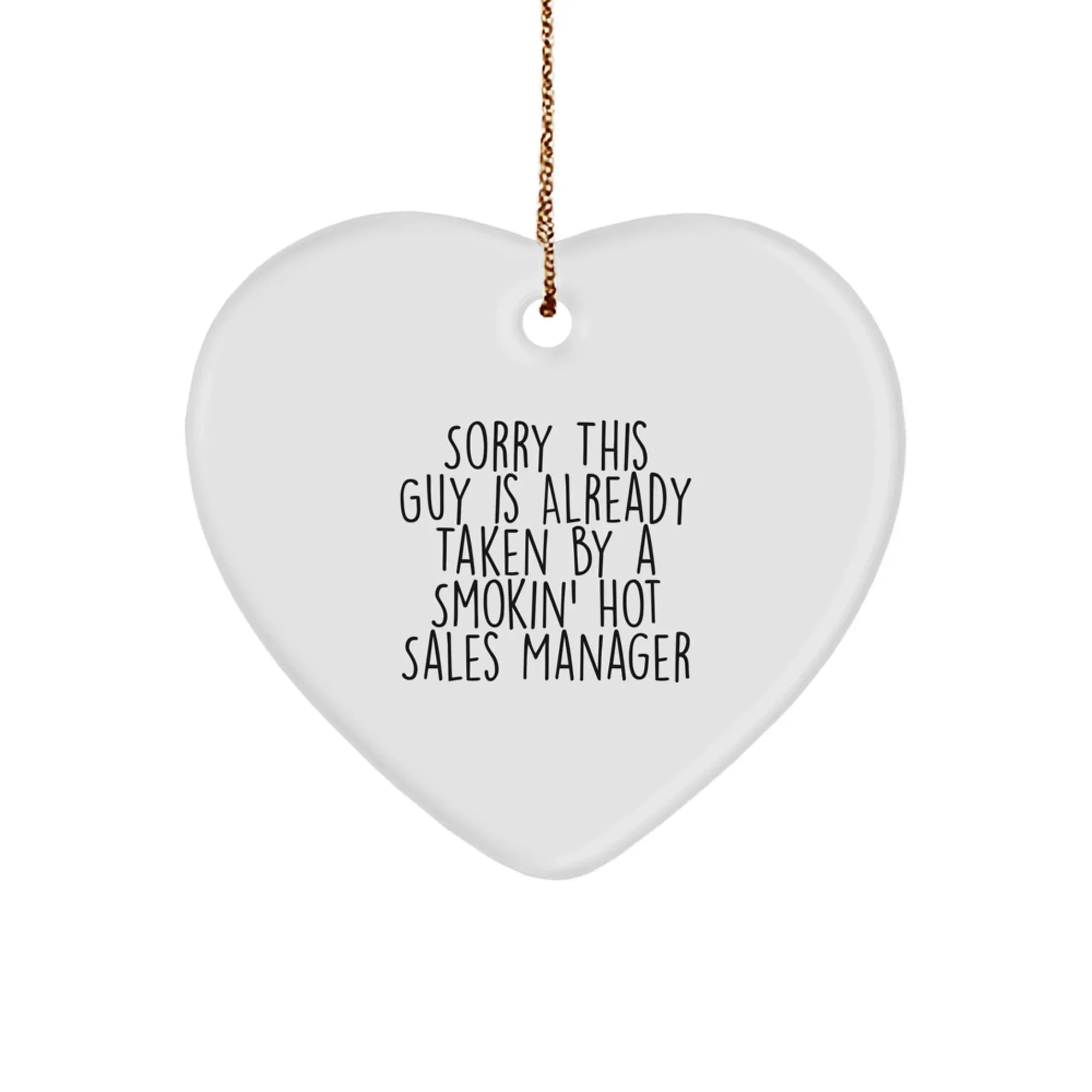 Funny Sales Manager Heart Ornament Gifts from Friends, Funny Heart Shaped Ornament for Sales Manager, Christmas Unique Gifts for Sales Managers