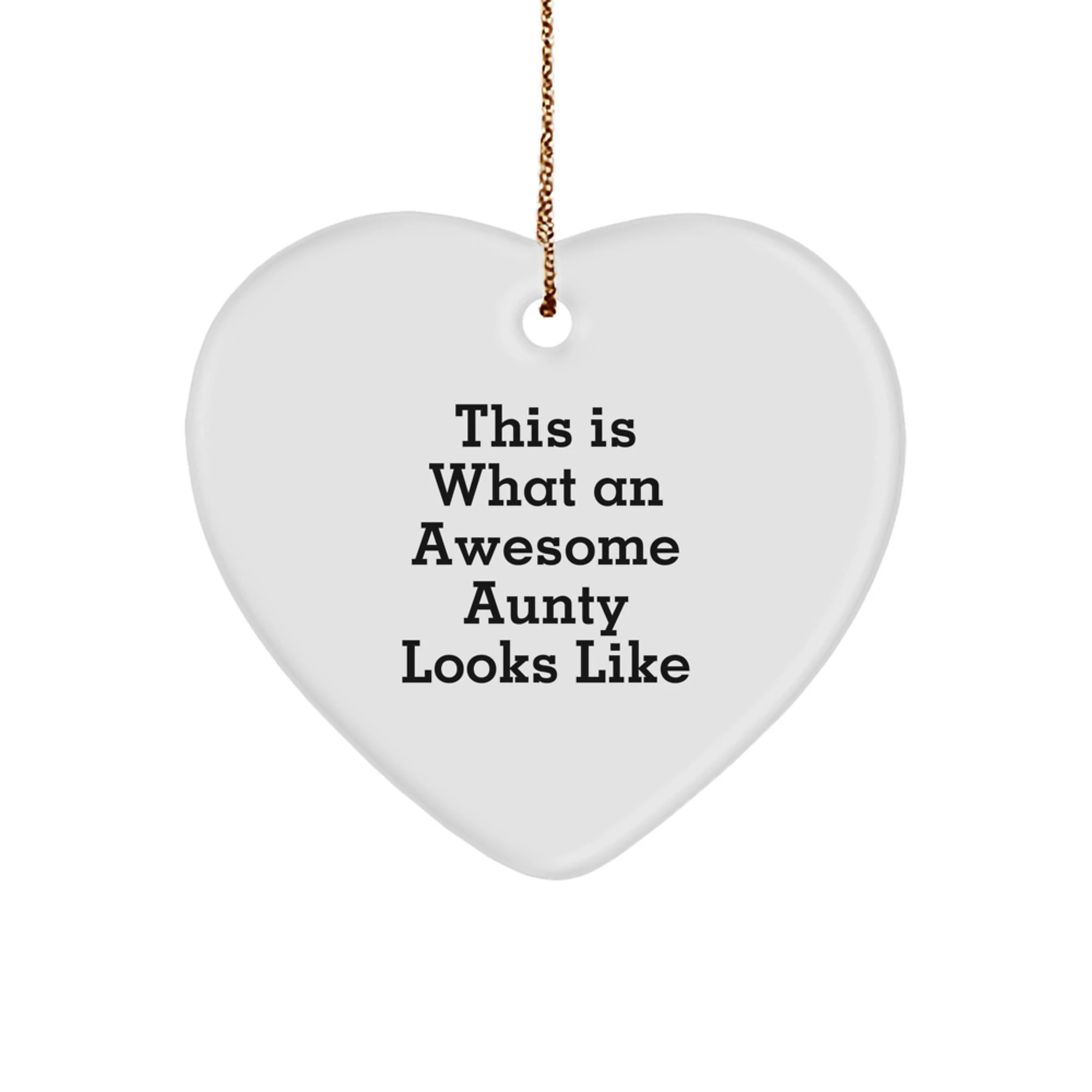 Funny Aunty Gifts from Family, Heart Ornament with Inspirational Quote, Christmas Unique Gifts for Awesome Aunty