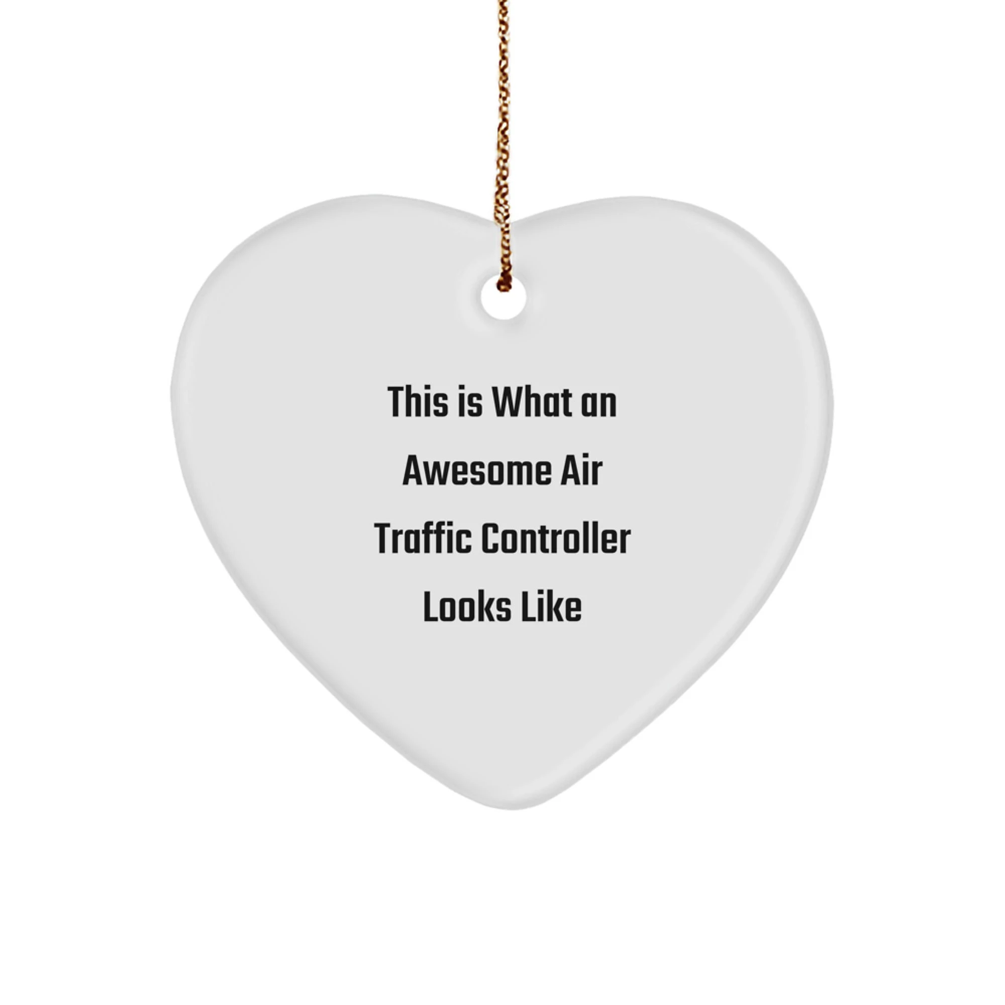 Funny Air Traffic Controller Heart Ornament Gifts from Friends for Awesome Controllers Christmas Unique