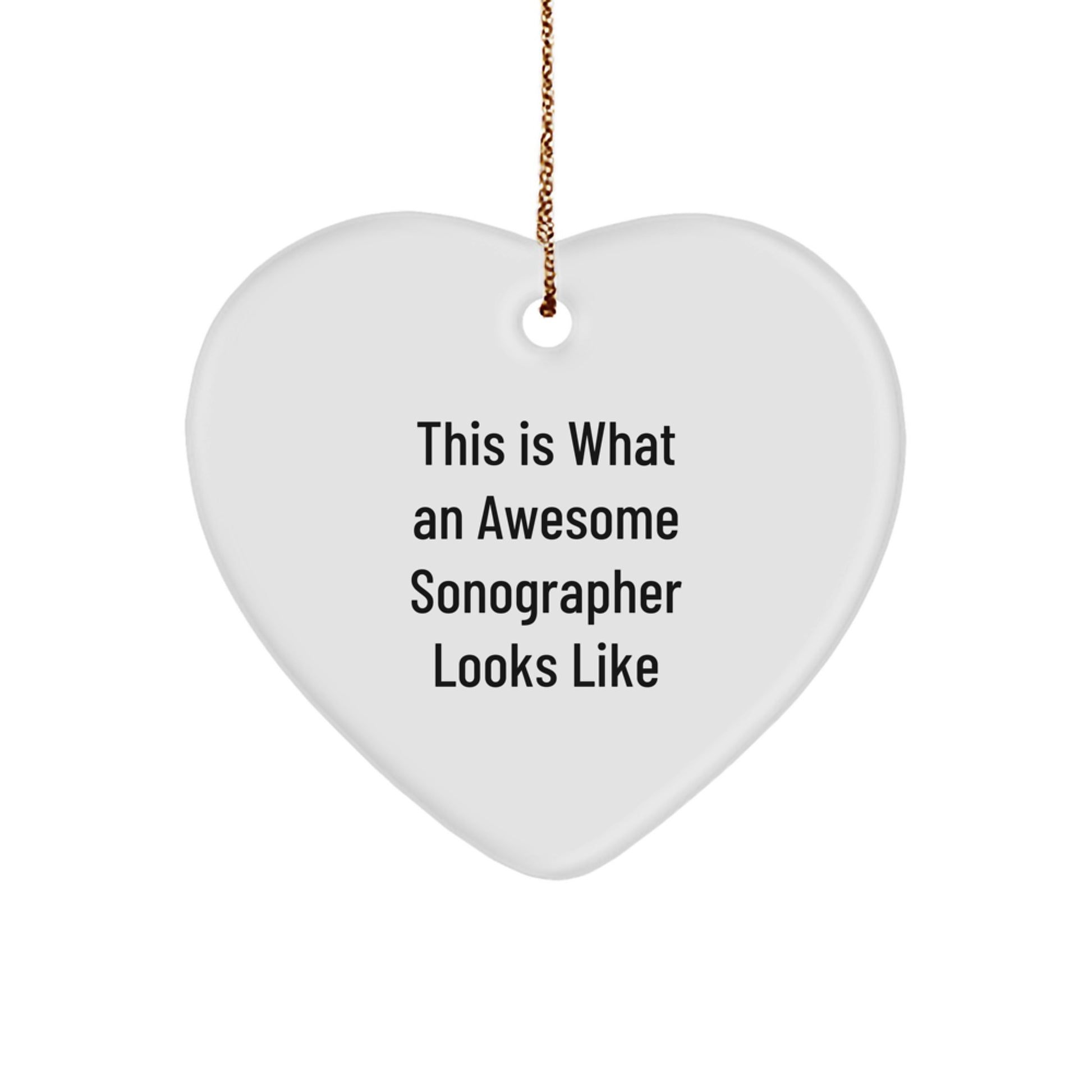 Funny Sonographer Gifts from Men - This Is What An Awesome Sonographer Looks Like Heart Ornament, Gifts for Sonographer, Christmas Unique - Image 1