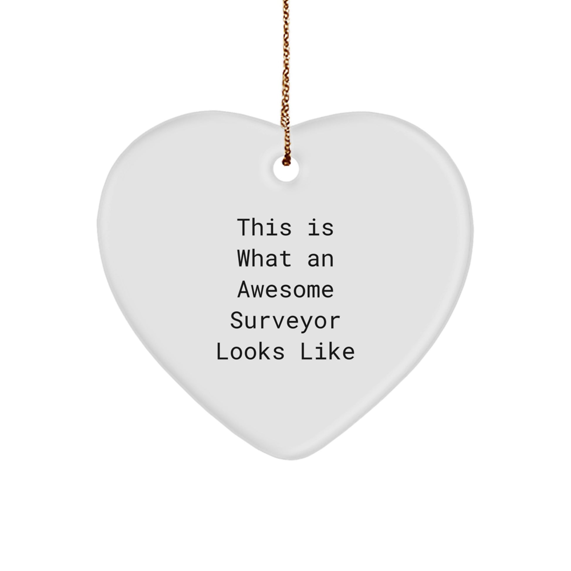 Surveyor Gifts, Heart Ornament - Funny Quote 'This Is What An Awesome Surveyor Looks Like' - Gifts from Friends for Surveyor - Unique Christmas Unique Gifts - Image 1