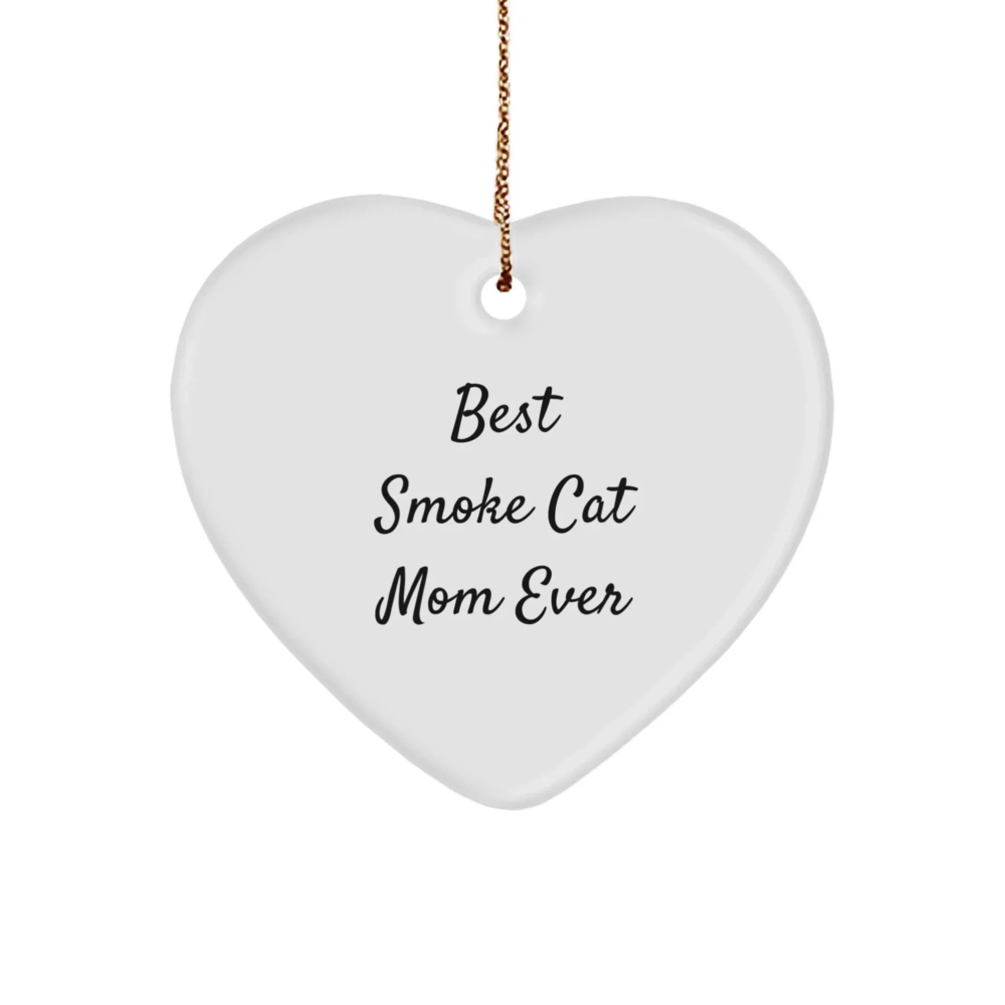 Funny Smoke Cat Heart Ornament Gifts from Mom, Perfect for Smoke Cat Lovers, Unique Christmas Unique Gifts for Friends, Family, or Coworkers