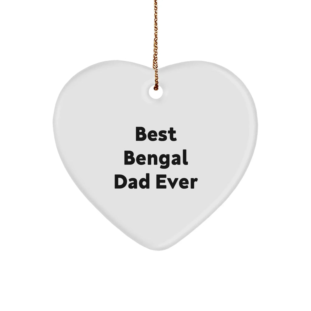 Bengal Dad Funny Cat Lover Heart Christmas Tree Ornament - Best Bengal Dad Ever