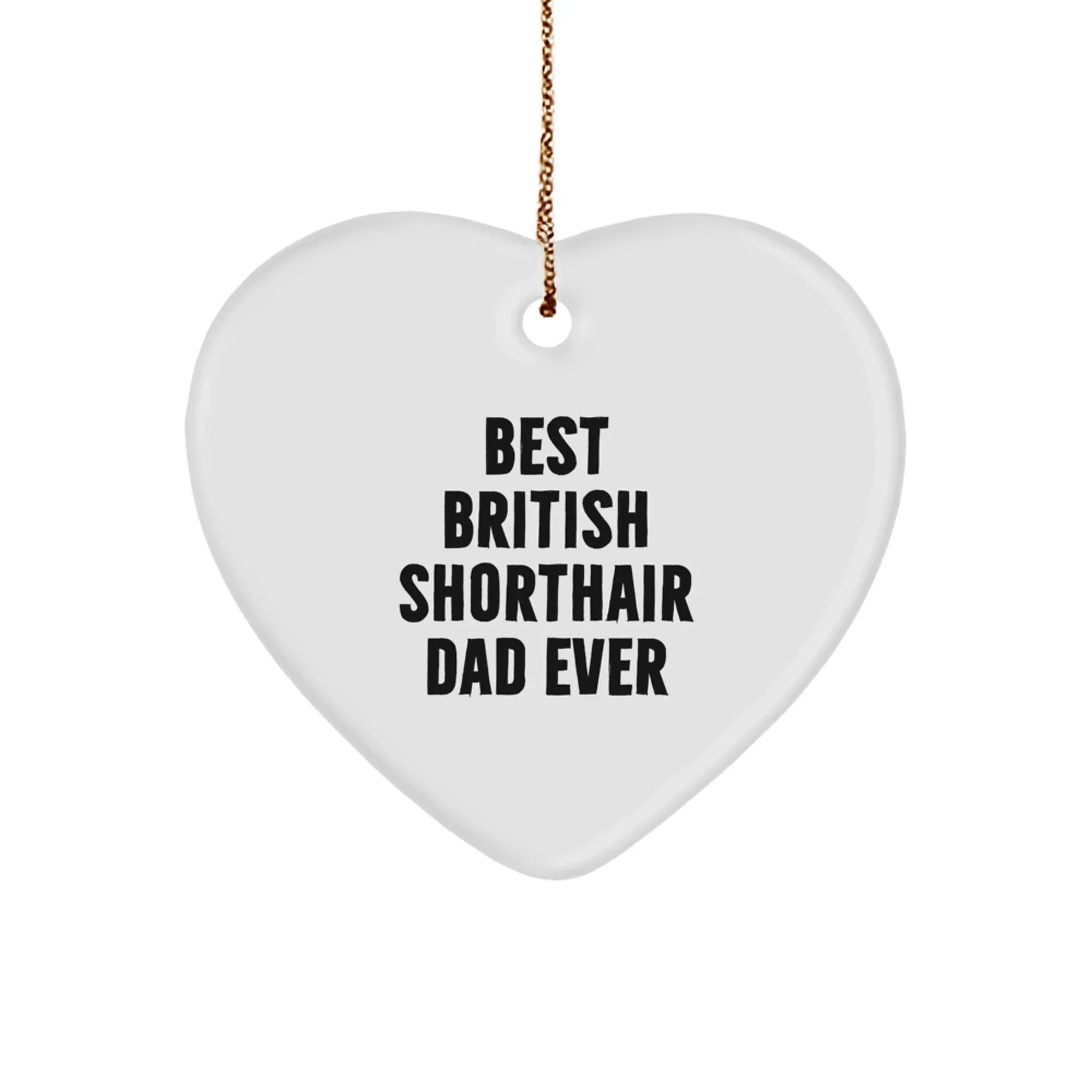 British Shorthair Cat Gifts, Funny Quote, Heart Ornament, Gifts from Men to British Shorthair Cat Dad, Unique Christmas Decor