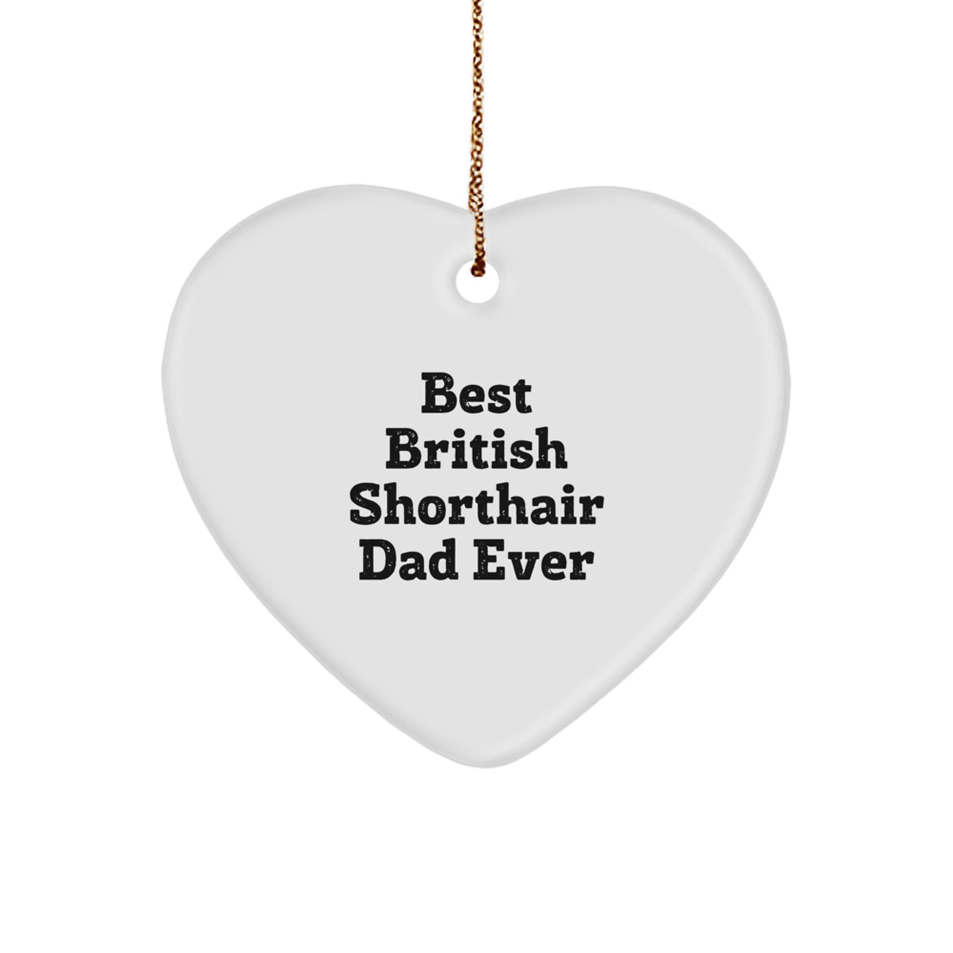 Unique British Shorthair Cat Gifts for Dad, Funny Heart Ornament - Image 1