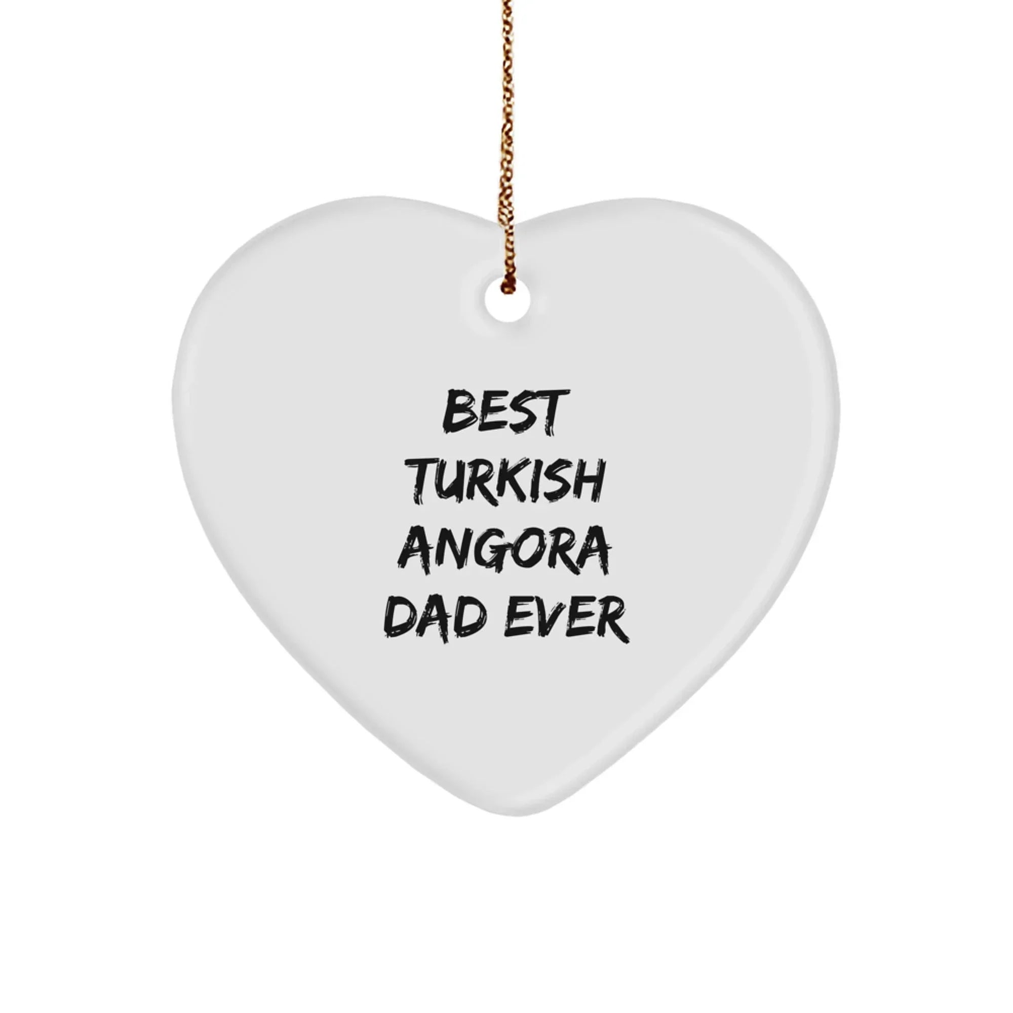Turkish Angora Cat Gifts for Best Dad Ever, Heart Ornament, Christmas Unique Gifts from Family