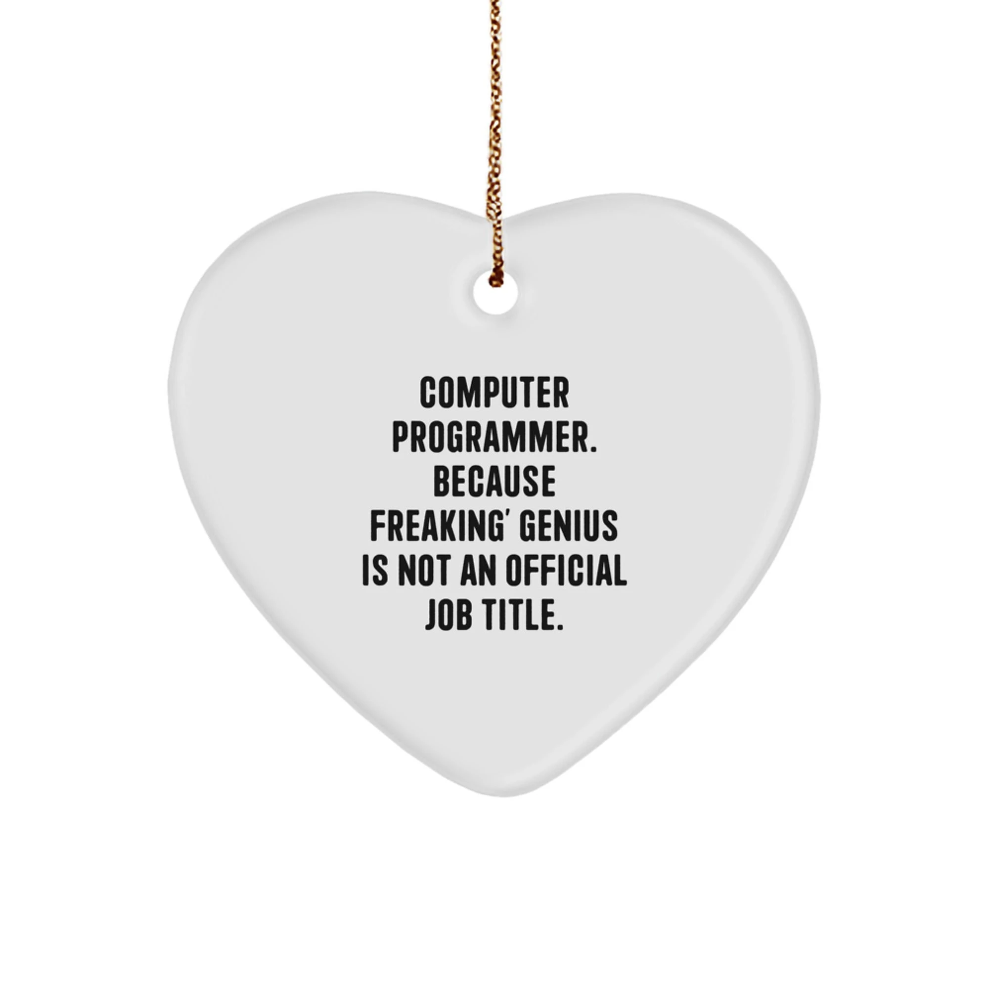 Computer Programmer Heart Ornament Funny Quote Gifts from Men to Friends