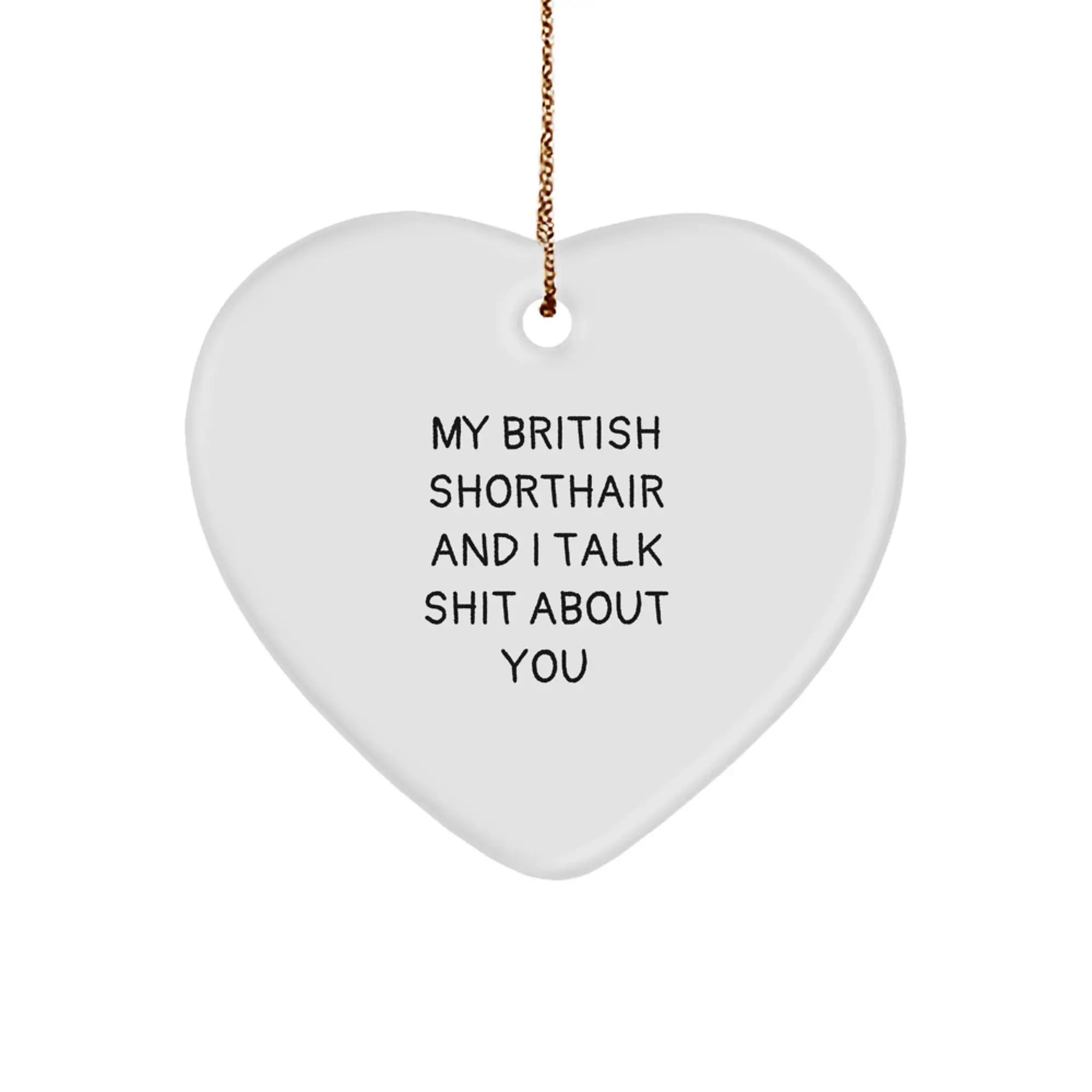 Christmas Gift for Her British Shorthair Heart Ornament Present - Image 1