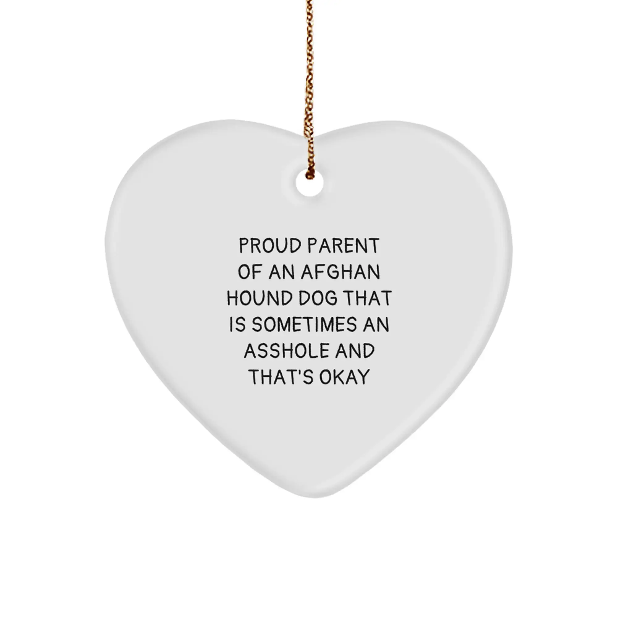 Funny Afghan Hound Dog Heart Ornament Gifts from Family for Christmas Unique Presents - Image 1