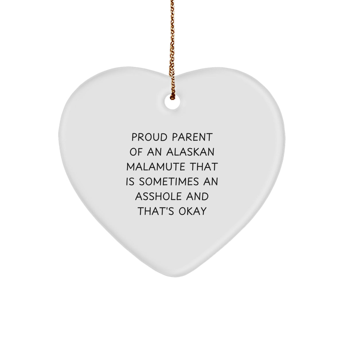 Christmas Ornament Funny Alaskan Malamute Gift for Kids - Proud Parent - Image 1