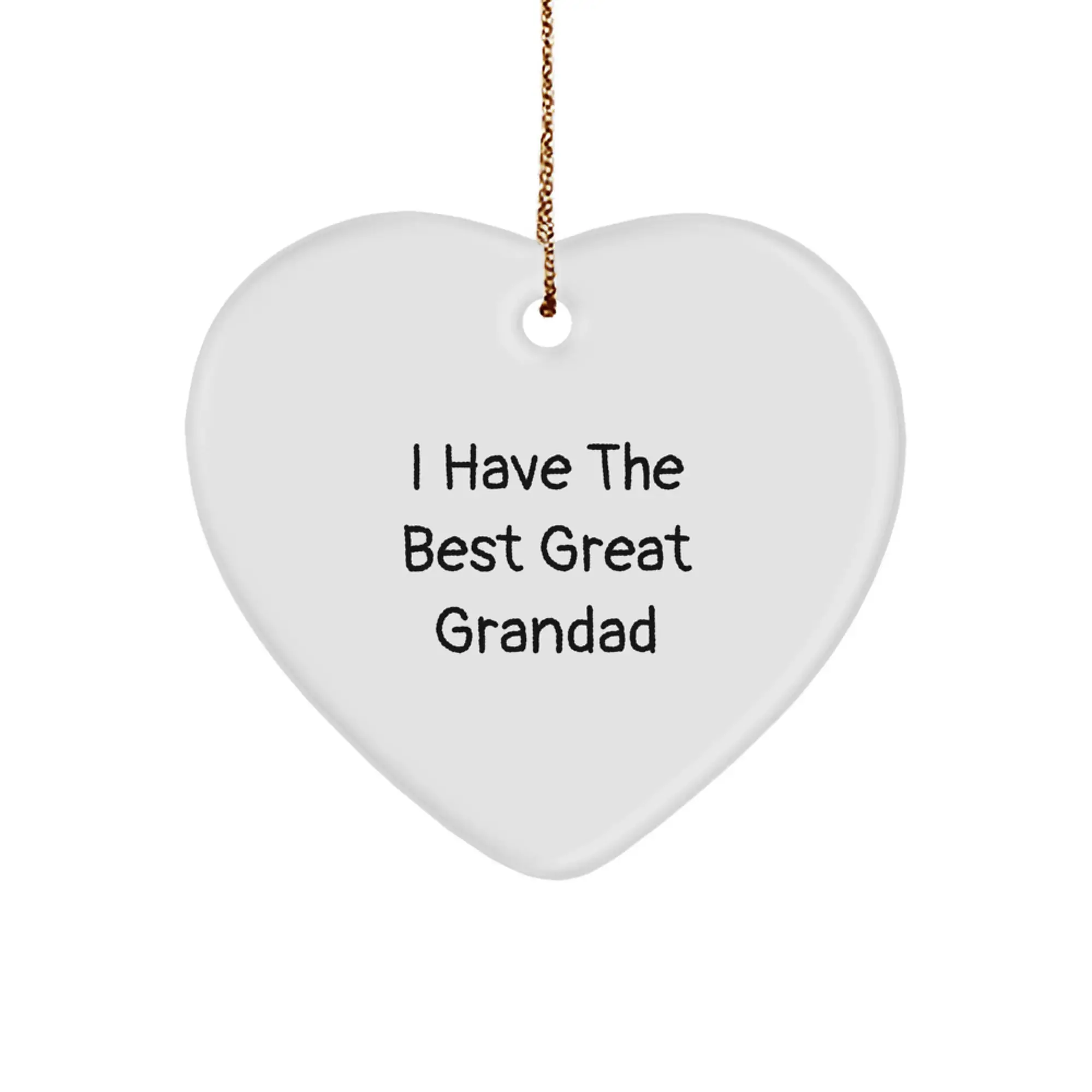 Funny Grandad Gifts from Family - Heart Ornament I Have The Best Great Grandad - Christmas Unique - Image 1