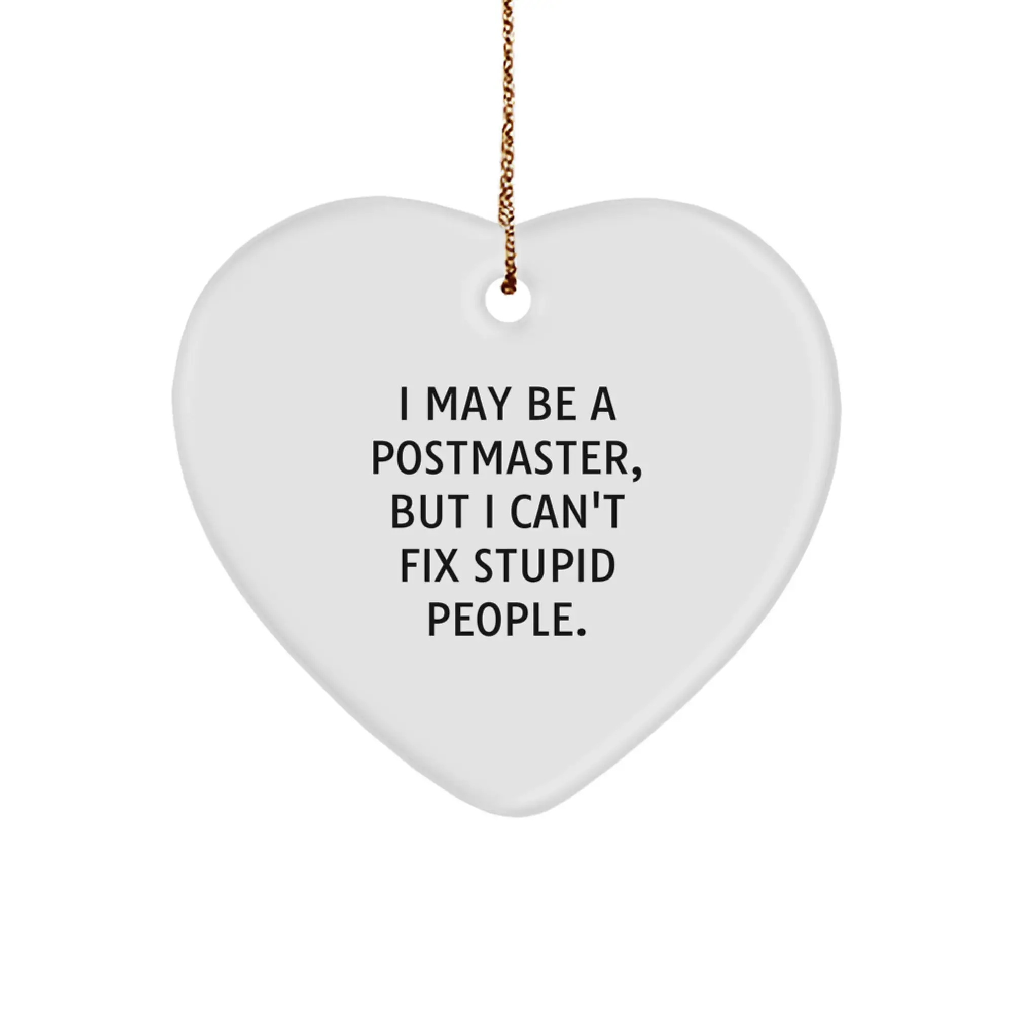 Funny Postmaster Christmas Unique Gifts from Friends - Heart Ornament for Postmaster Men Women Coworkers Family - Image 1