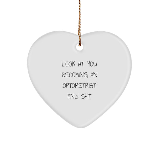 Funny Optometrist Gifts from Friends, Heart Ornament for Optometrist Men, Unique Christmas Unique Gifts - Image 1