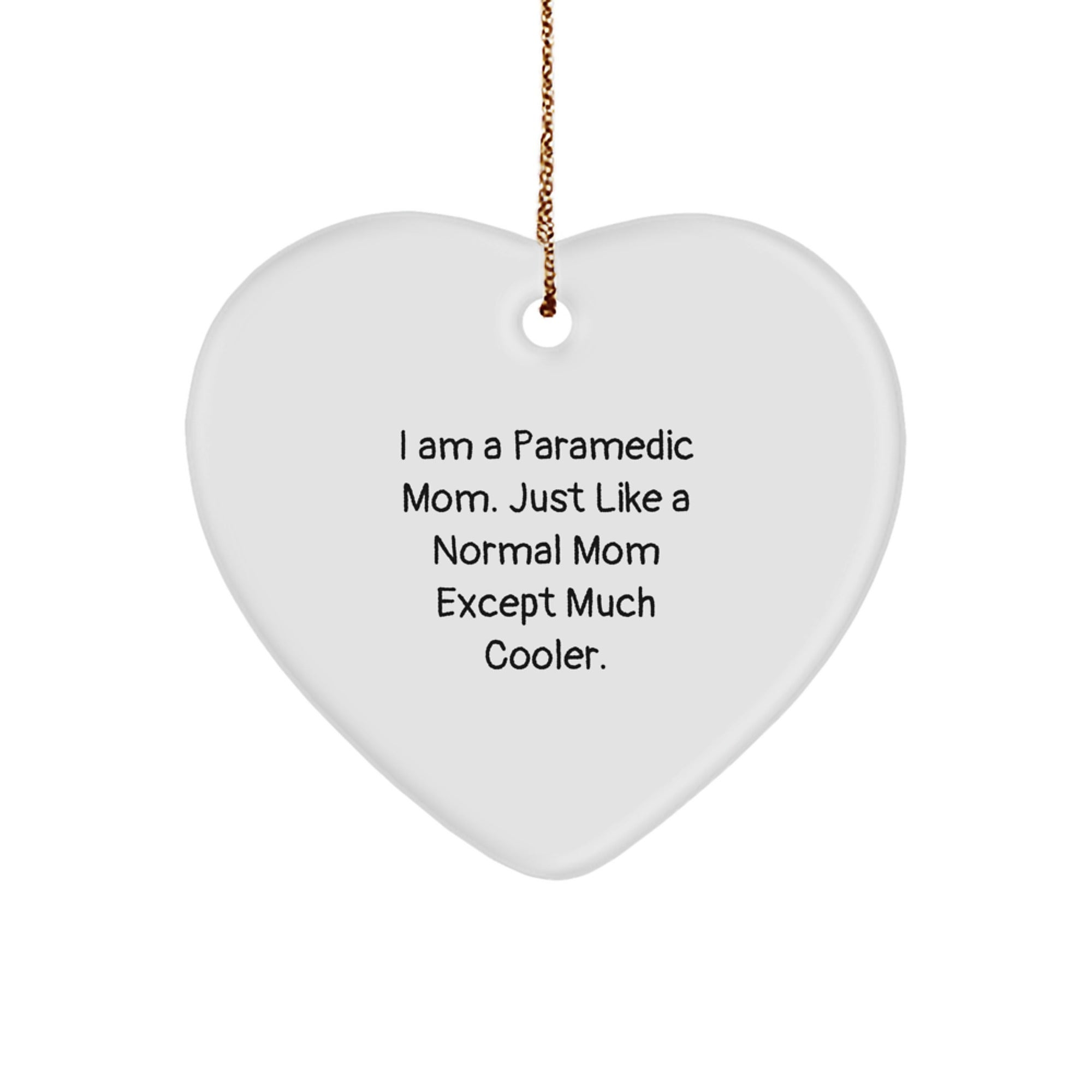Paramedic Mom Heart Christmas Tree Ornament