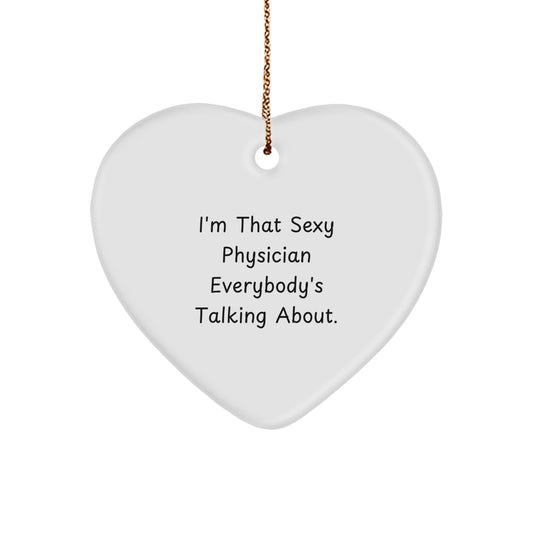 Sexy Physician Christmas Unique Gifts for Men from Friends, Funny Heart Ornament, Personalized Present for Physician - Image 1