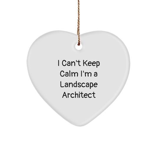 I Can't Keep Calm I'm A Landscape Architect Funny Heart Ornament Gifts from Men to Friends at Christmas - Image 1