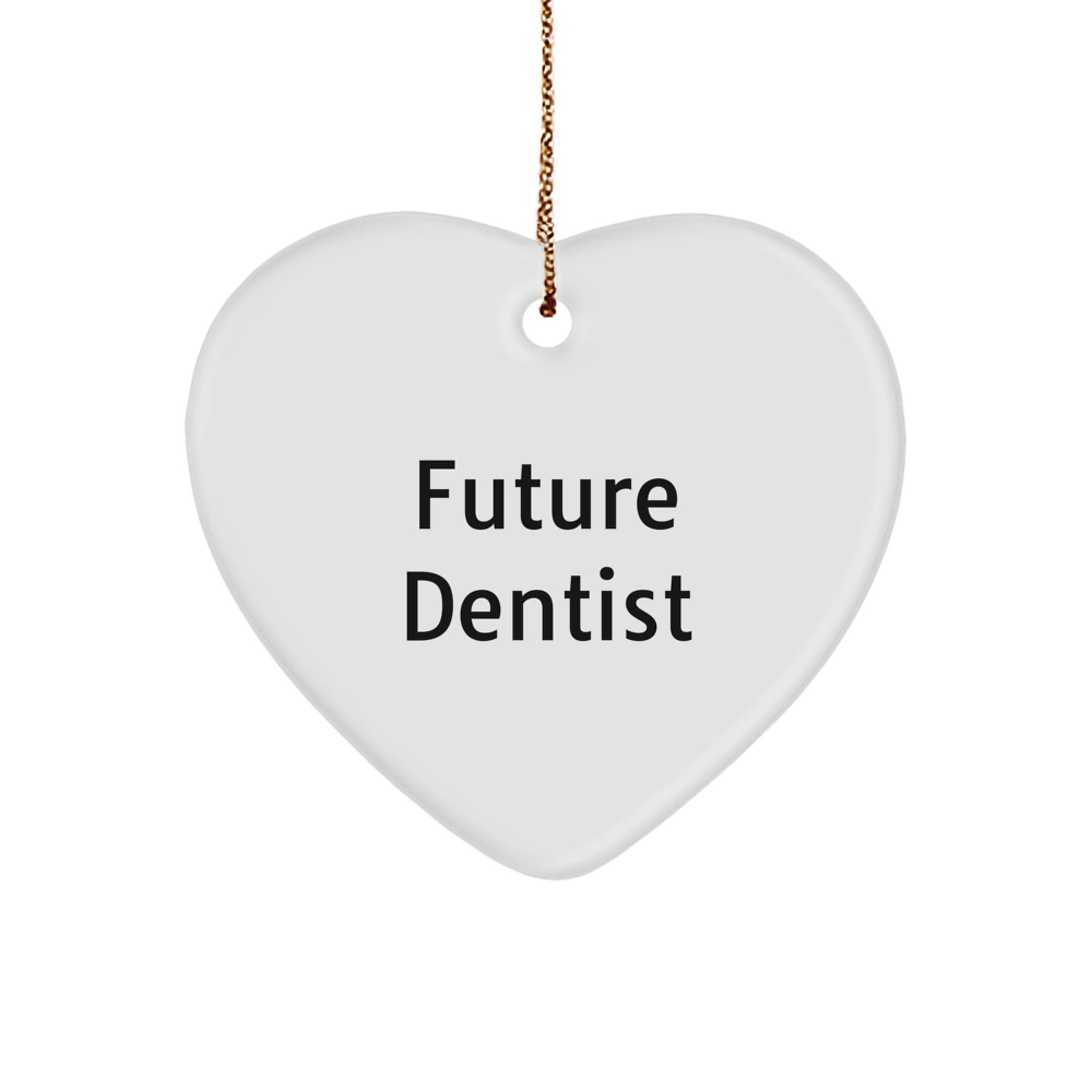 Funny Future Dentist Gifts from Friends for Family - Heart Ornament with Inspirational Quote - Christmas Unique Gifts - Image 1