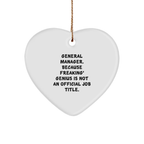 Funny General Manager Gifts, Heart Ornament for General Manager, General Manager Christmas Unique Gifts from Friends and Family - Image 1
