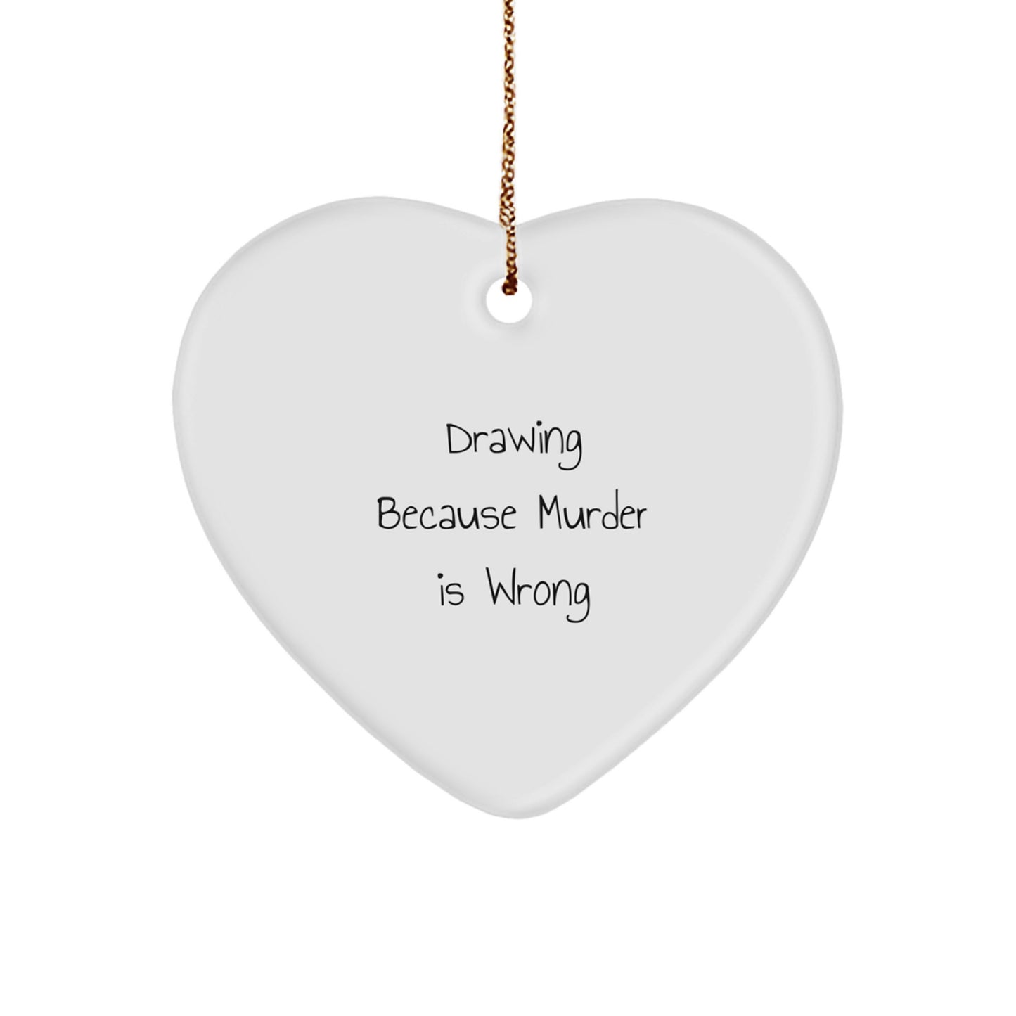 Funny Drawing Heart Ornament Gifts from Friends for Christmas - Humorous Art Lover Decor - Image 1