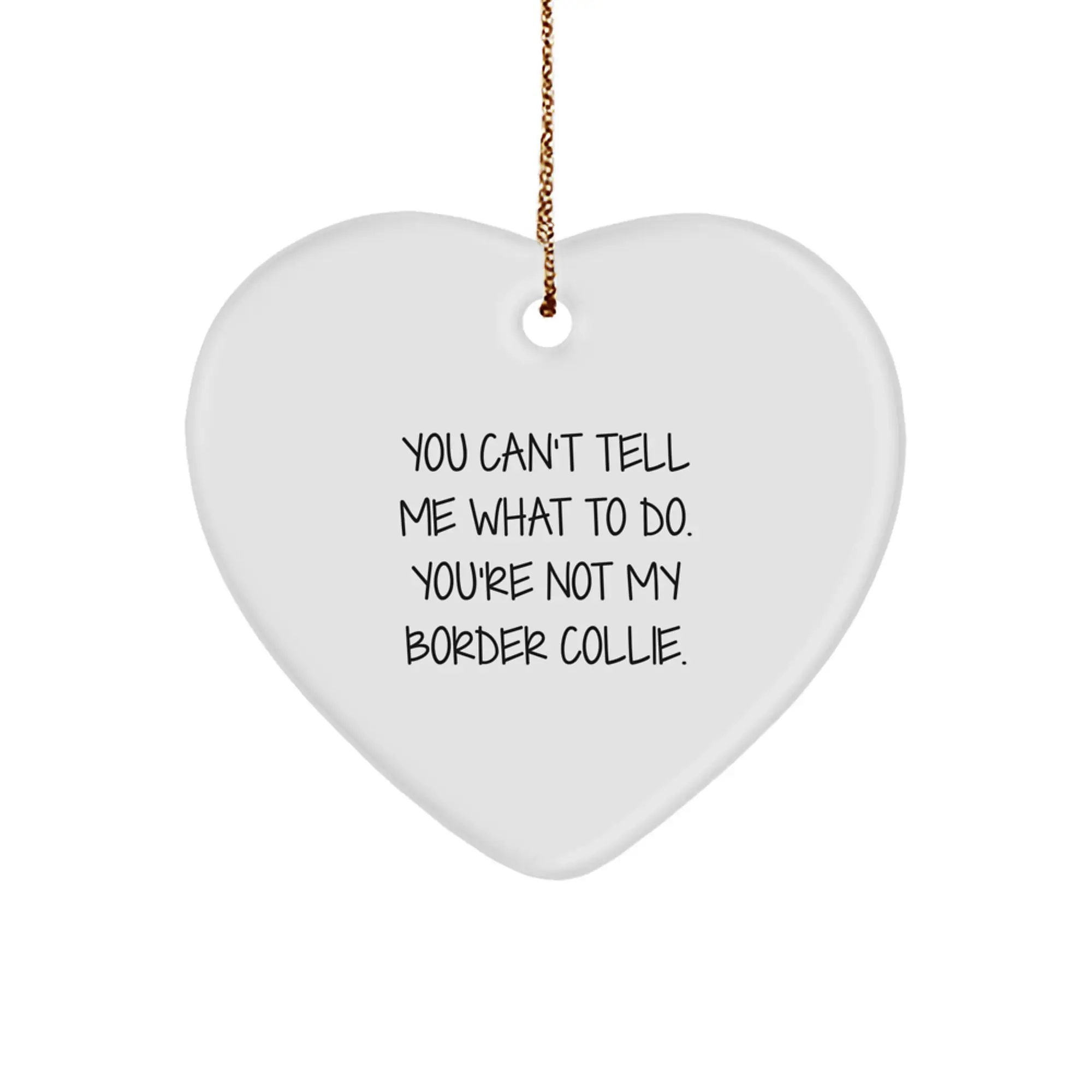 Funny Border Collie Dog Lover Gifts from Family for Christmas Unique Heart Ornament - Image 1