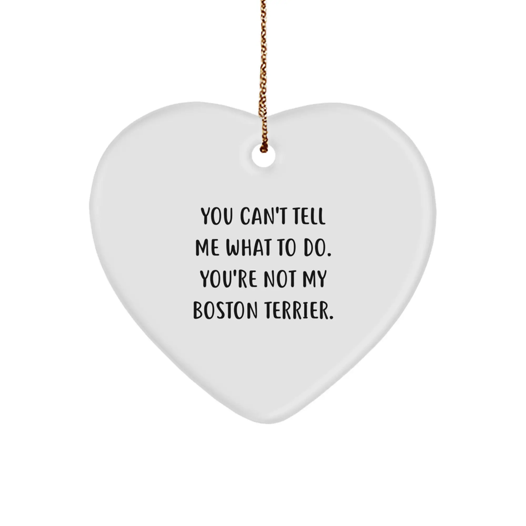 Funny Boston Terrier Dog Gifts from Friends for Boston Terrier Dog Lovers, Heart Ornament for Christmas Unique Gifts - Image 1