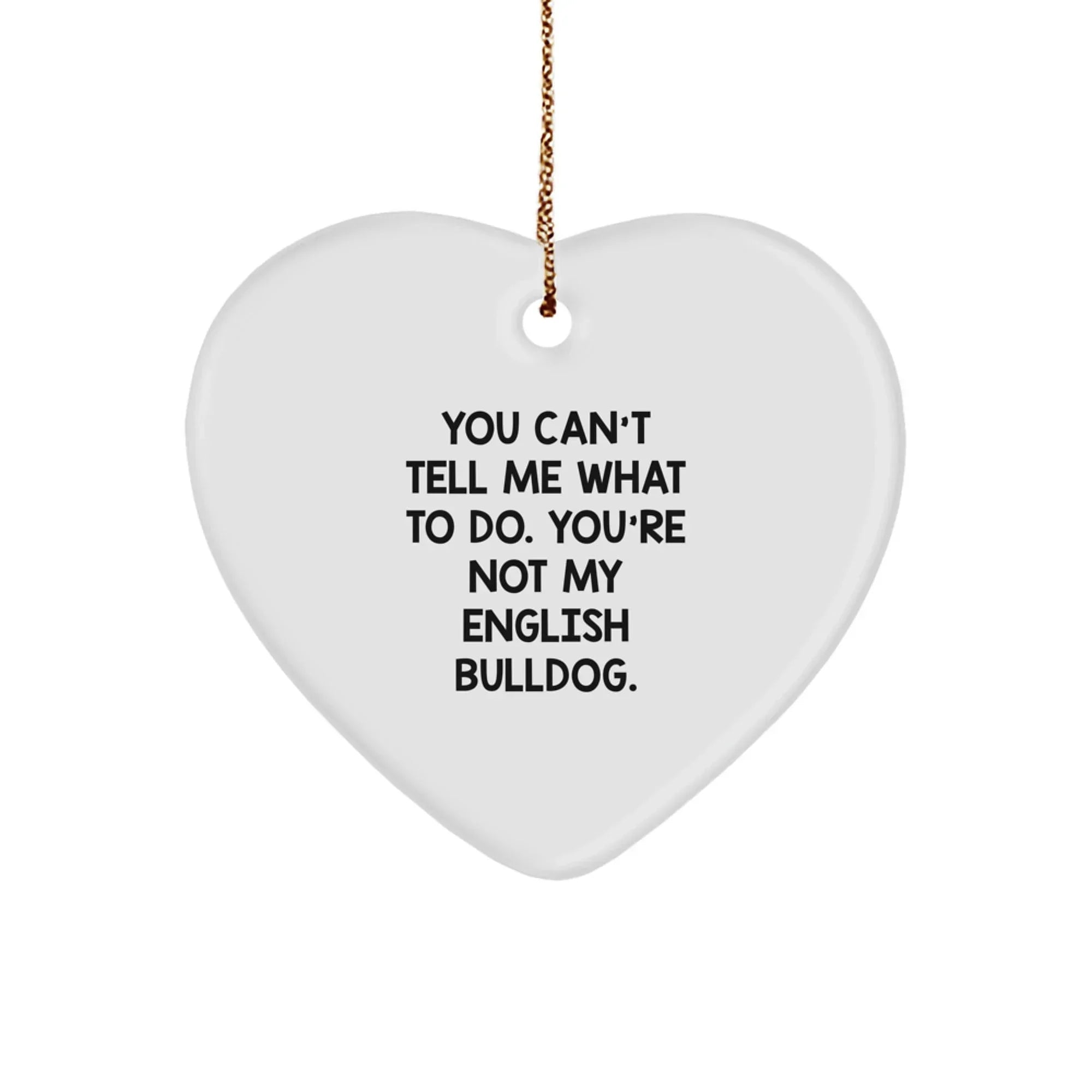 Funny English Bulldog Heart Ornament Gifts from Men to Friends - Christmas Unique Ornaments for Home Decor