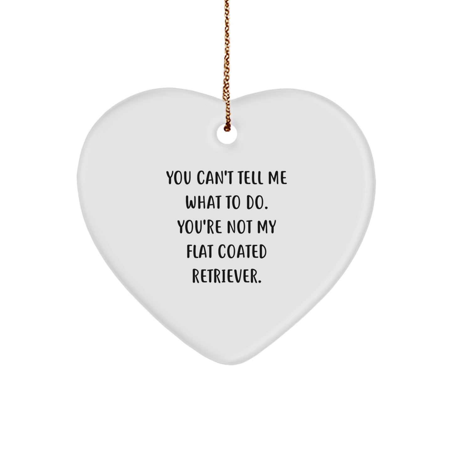 Funny Flat Coated Retriever Dog Gifts: Heart Ornament with Inspirational Quote, Ideal Gifts from Friends or Family for Flat Coated Retriever Dog Lovers at Christmas - Unique, Durable, and Lightweight