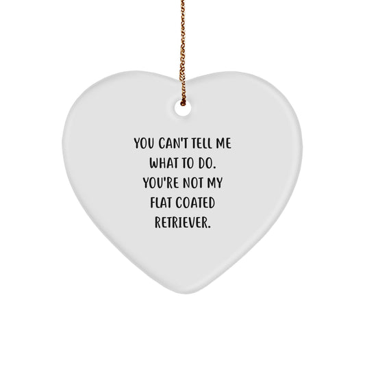 Funny Flat Coated Retriever Dog Gifts: Heart Ornament with Inspirational Quote, Ideal Gifts from Friends or Family for Flat Coated Retriever Dog Lovers at Christmas - Unique, Durable, and Lightweight