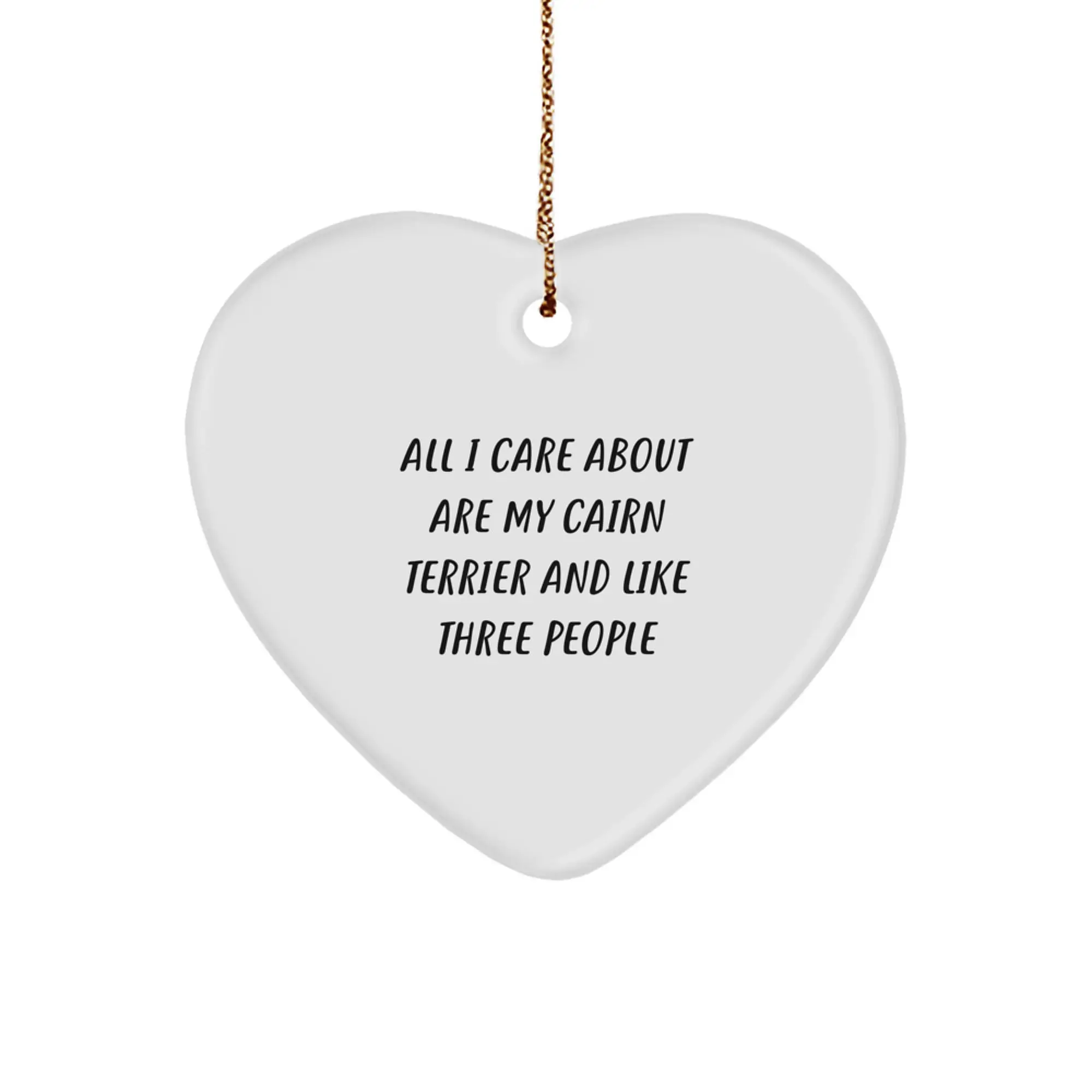 Funny Cairn Terrier Dog Christmas Heart Ornament Gifts from Men for Special Friends - Image 1