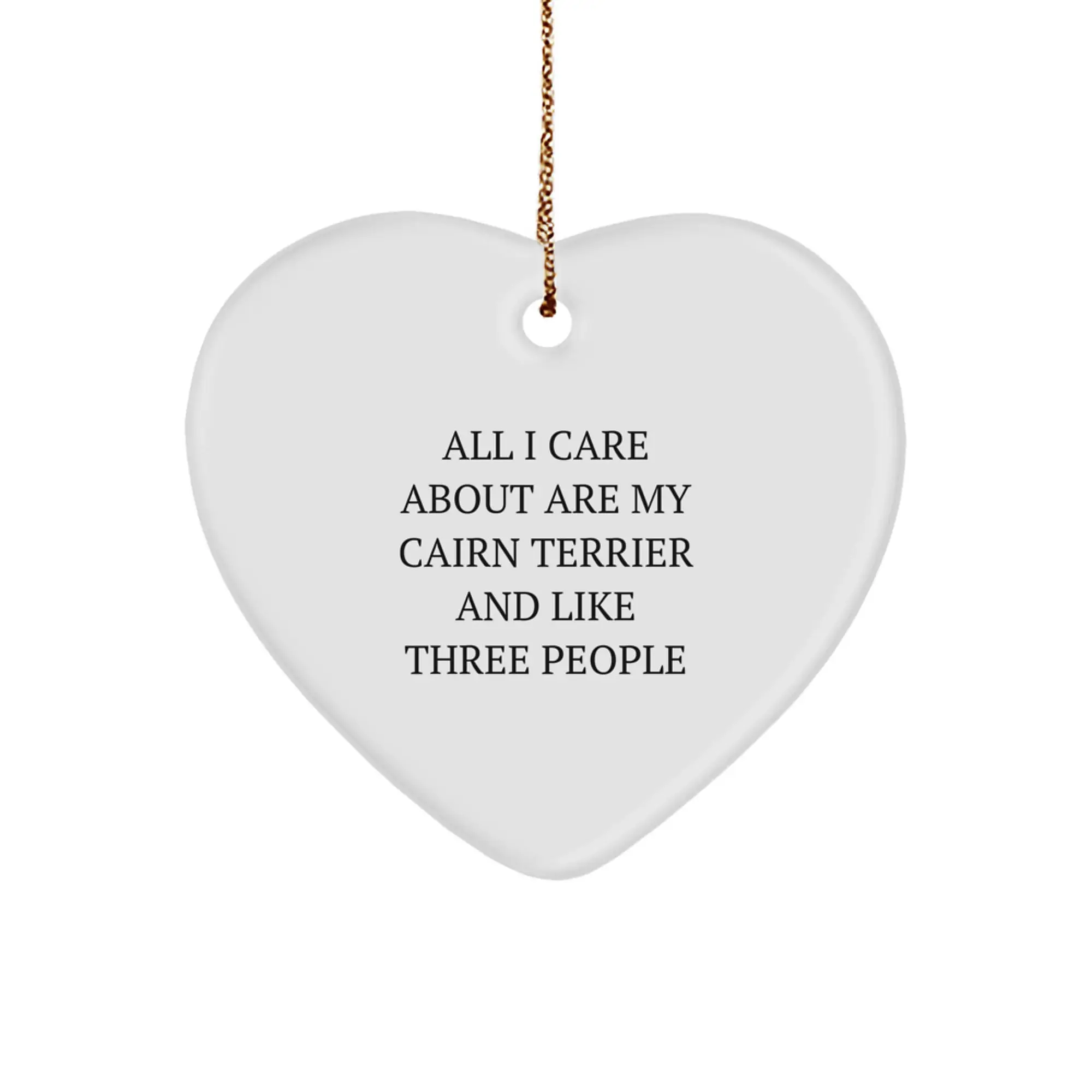 Funny Cairn Terrier Dog Christmas Unique Gifts from Men to Friends and Family with Heart Ornament - Image 1