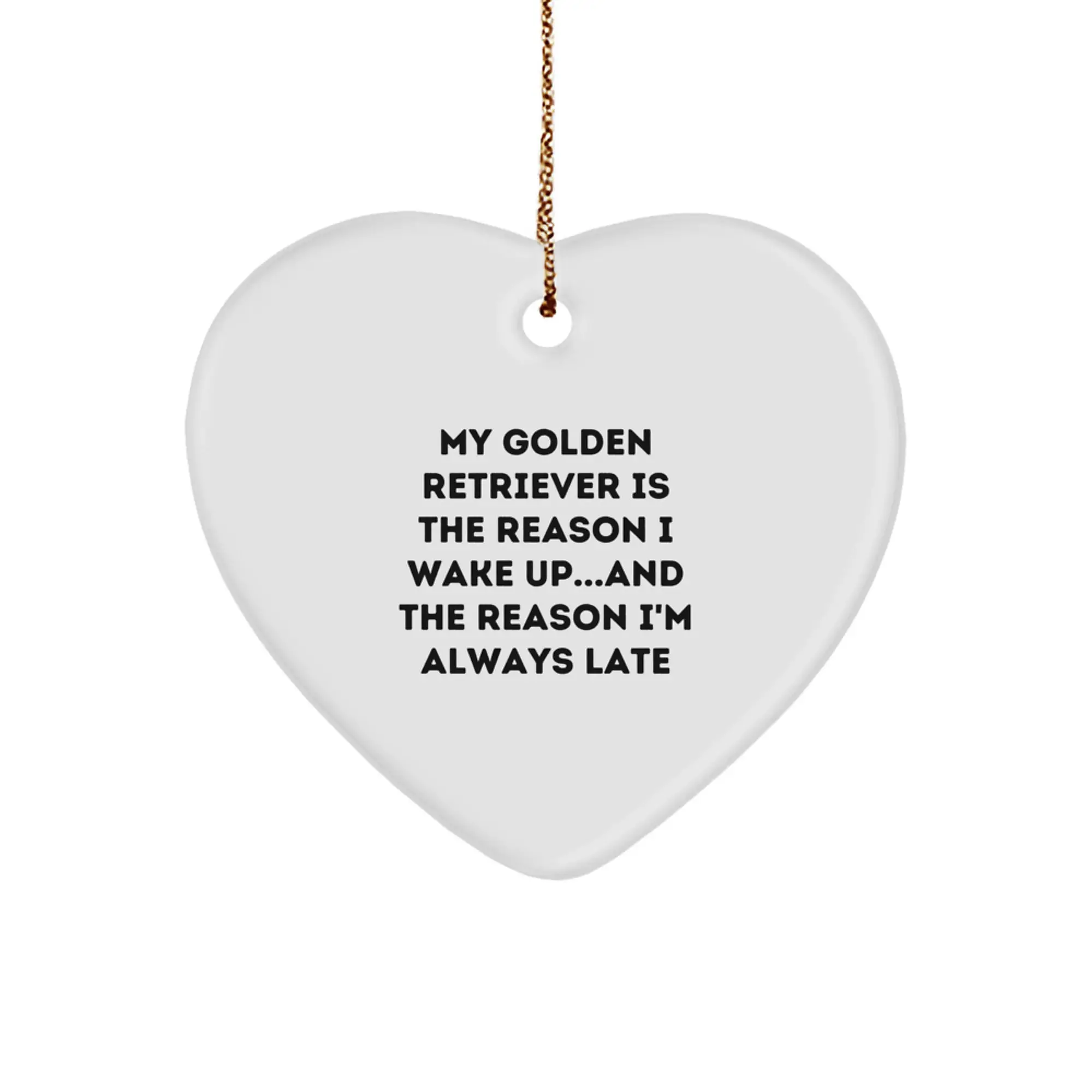 Funny Golden Retriever Dog Gifts for Christmas Heart Ornament from Friends, Perfect for Men Women Family - Image 1