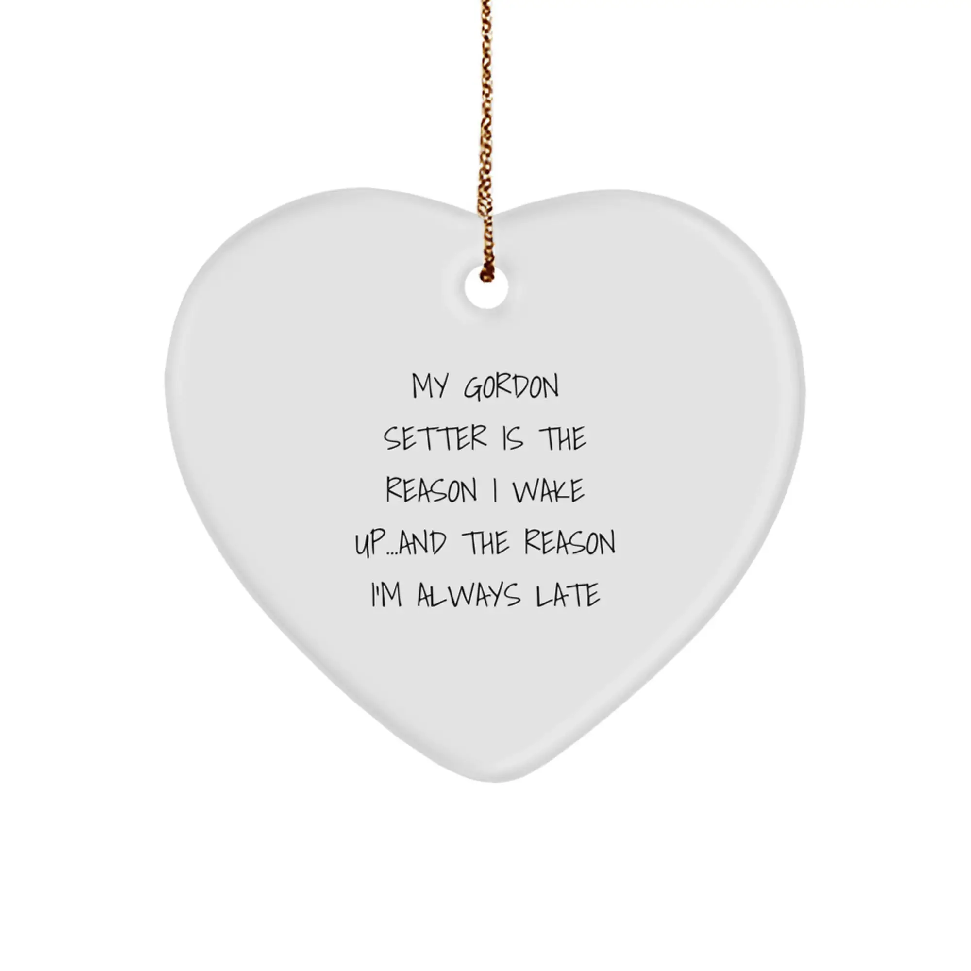 Funny Gordon Setter Dog Gifts for Men from Friends - Heart Ornament for Christmas Unique Presents - Image 1