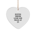 Boston Terrier Lover Ornament Proud Of It Christmas Gift Heart Decor