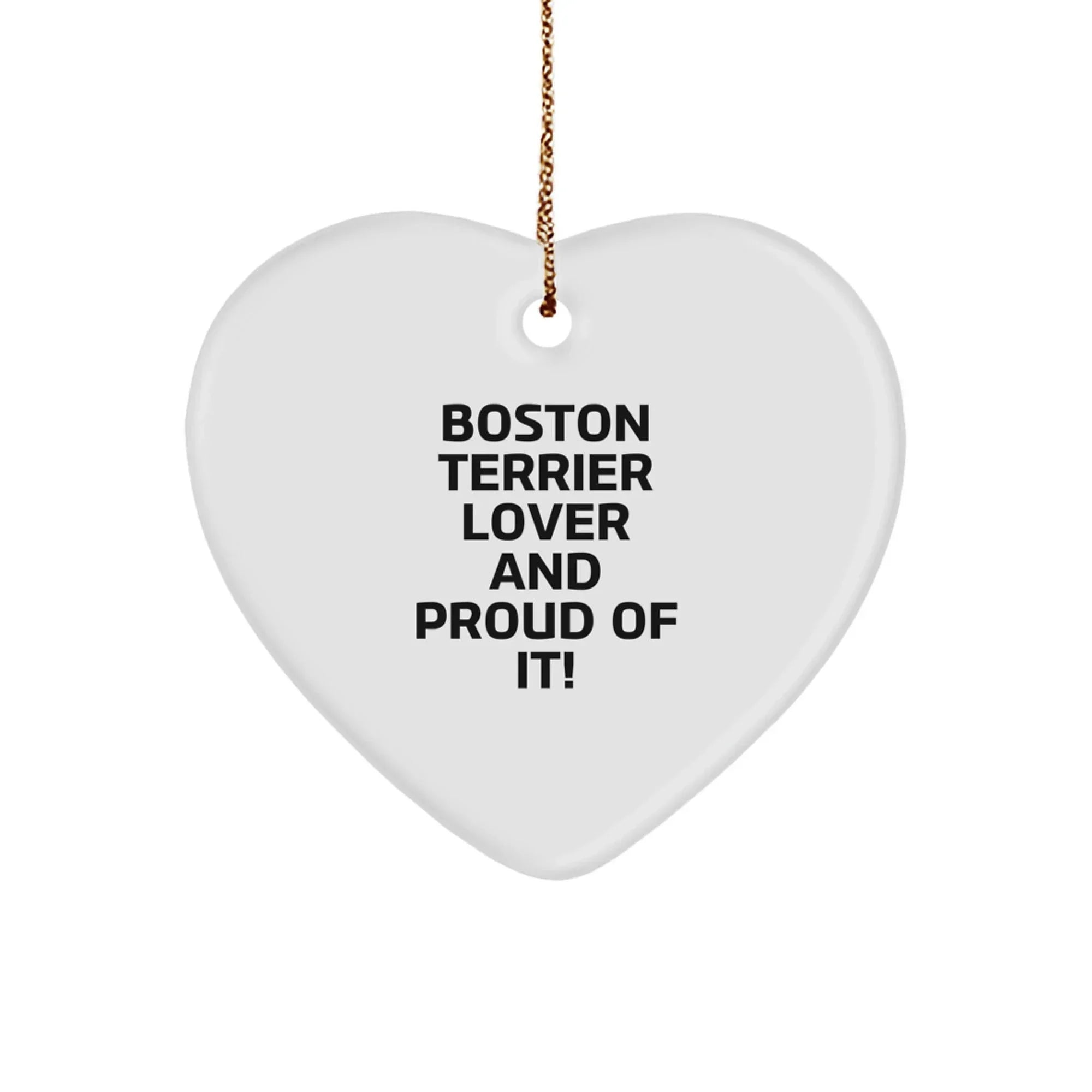 Boston Terrier Heart Ornament Gift Christmas Dog Lover MDF
