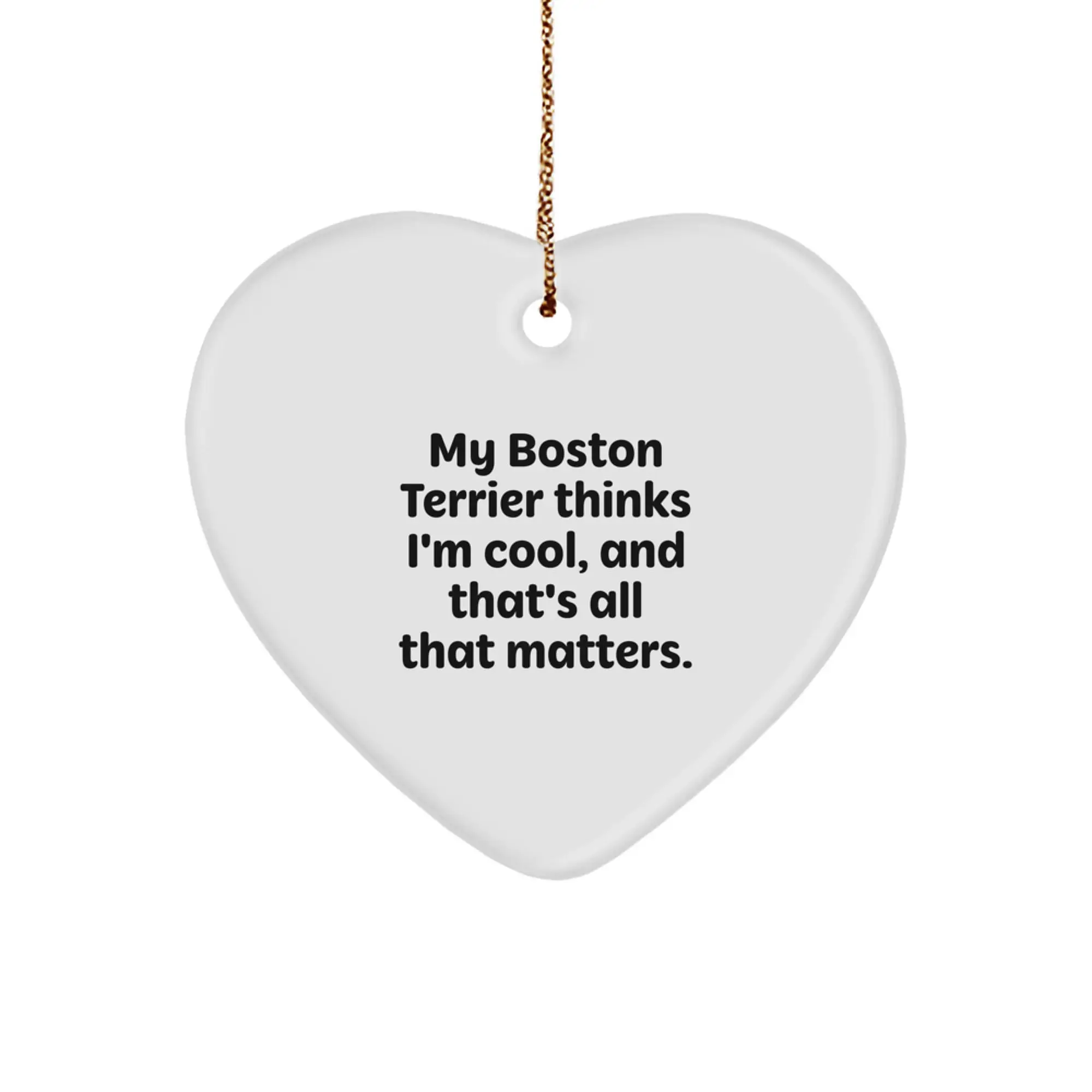 Funny Boston Terrier Dog Gifts for Men Women Friends - Heart Ornament with Sublimation Printing, Perfect for Boston Terrier Dog Lovers - Gifts from Friends, Family, Coworkers - Image 1