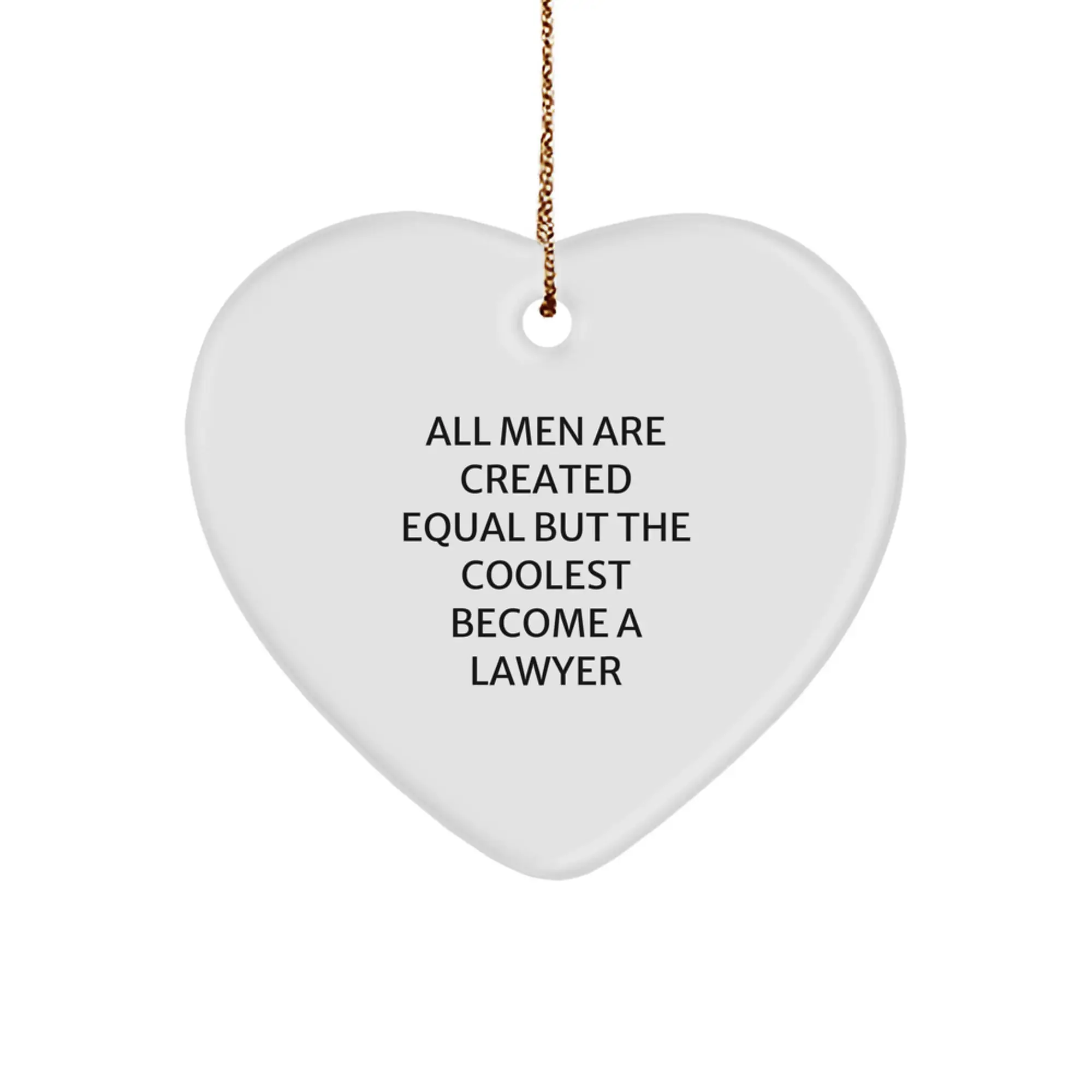 White Heart Lawyer Christmas Ornament Gift for Coworkers Idea Holiday - Image 1