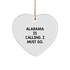 Alabama Pride Heart Ornament - Durable MDF With High Gloss Finish That Resists Fading