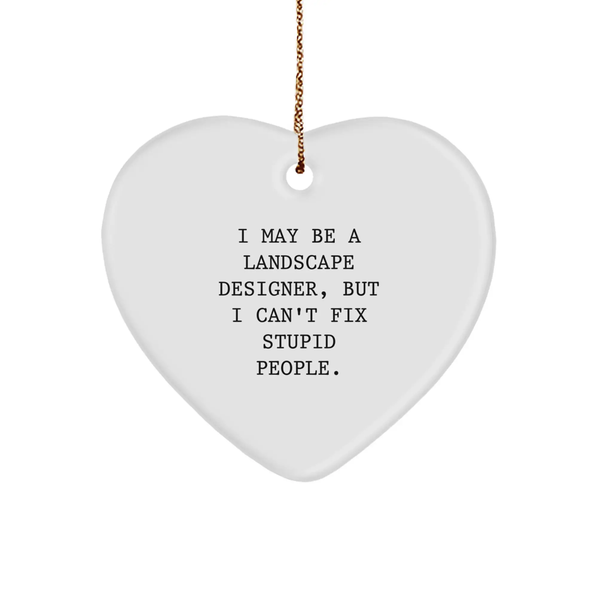 Witty Landscape Designer Heart Ornament for Friends Christmas Gift - Image 1