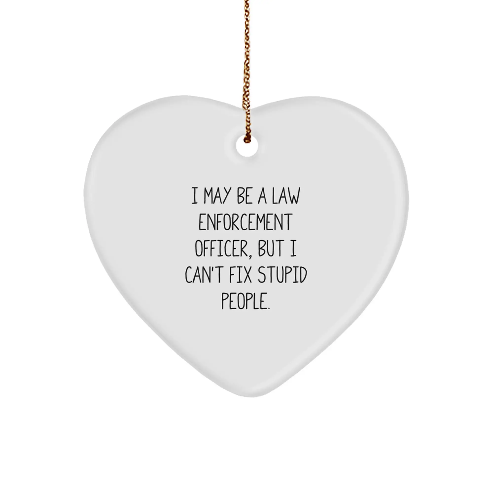 Christmas Gift Delight for Him Law Enforcement Officer Heart Ornament - Image 1