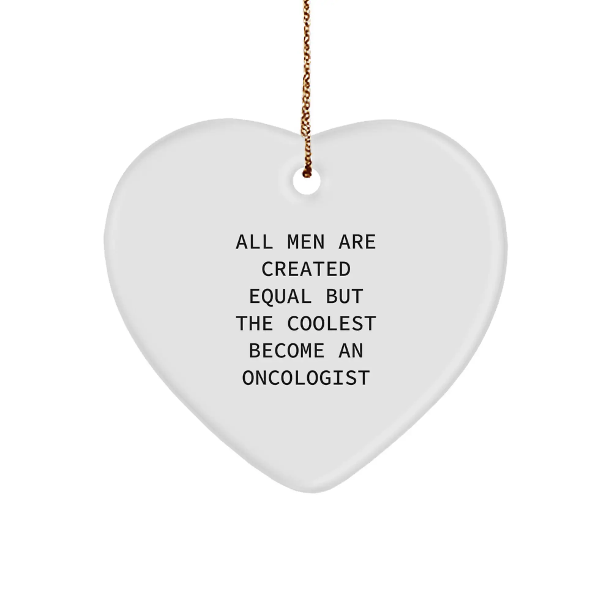 Oncologist Keepsake Heart-Shaped White Christmas Ornament for Him Gift - Image 1