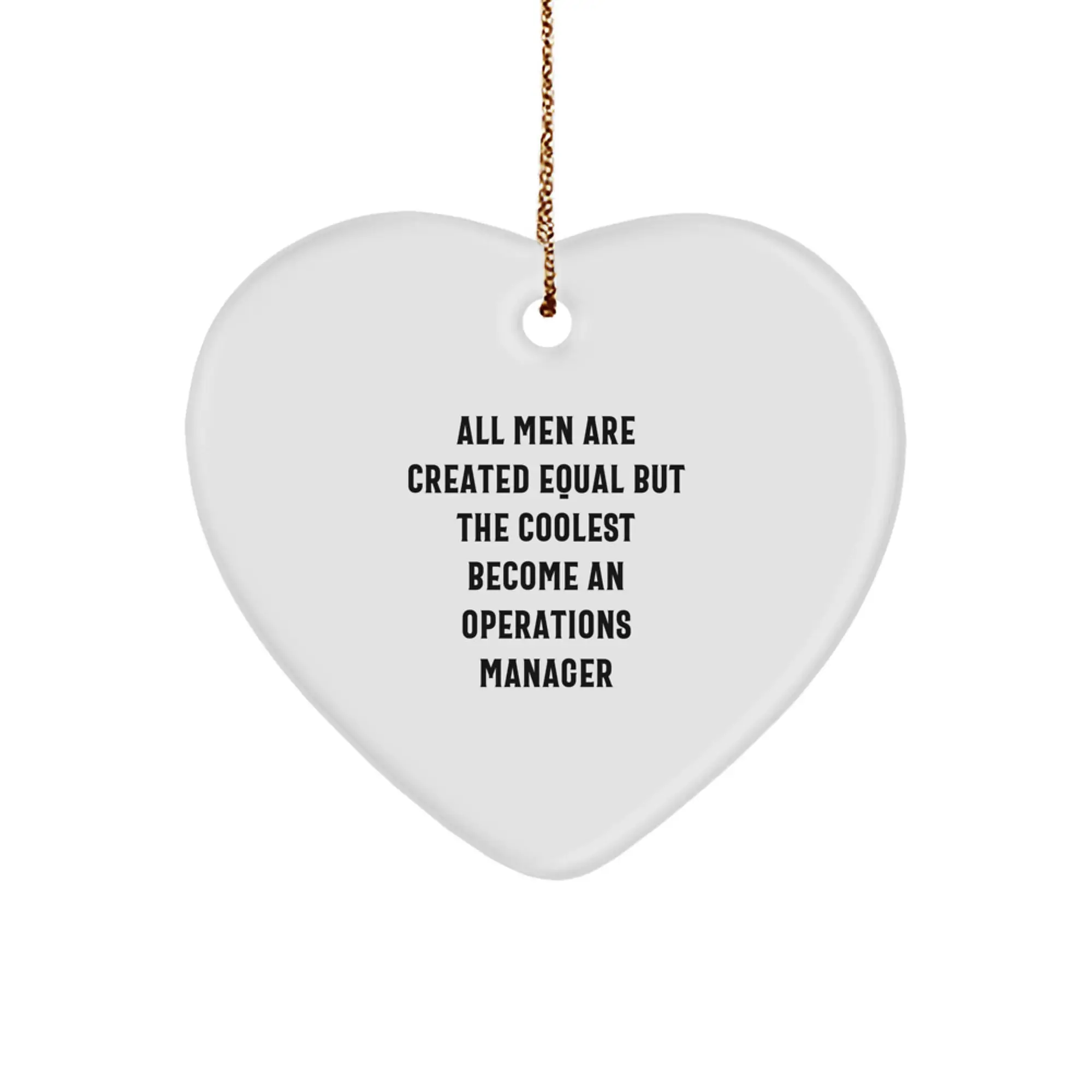 Humorous Operations Manager Gifts for Men - Unique Heart Ornament with Funny Quote - Perfect for Office Decor, Christmas Unique Gifts from Men to Operations Manager - Image 1