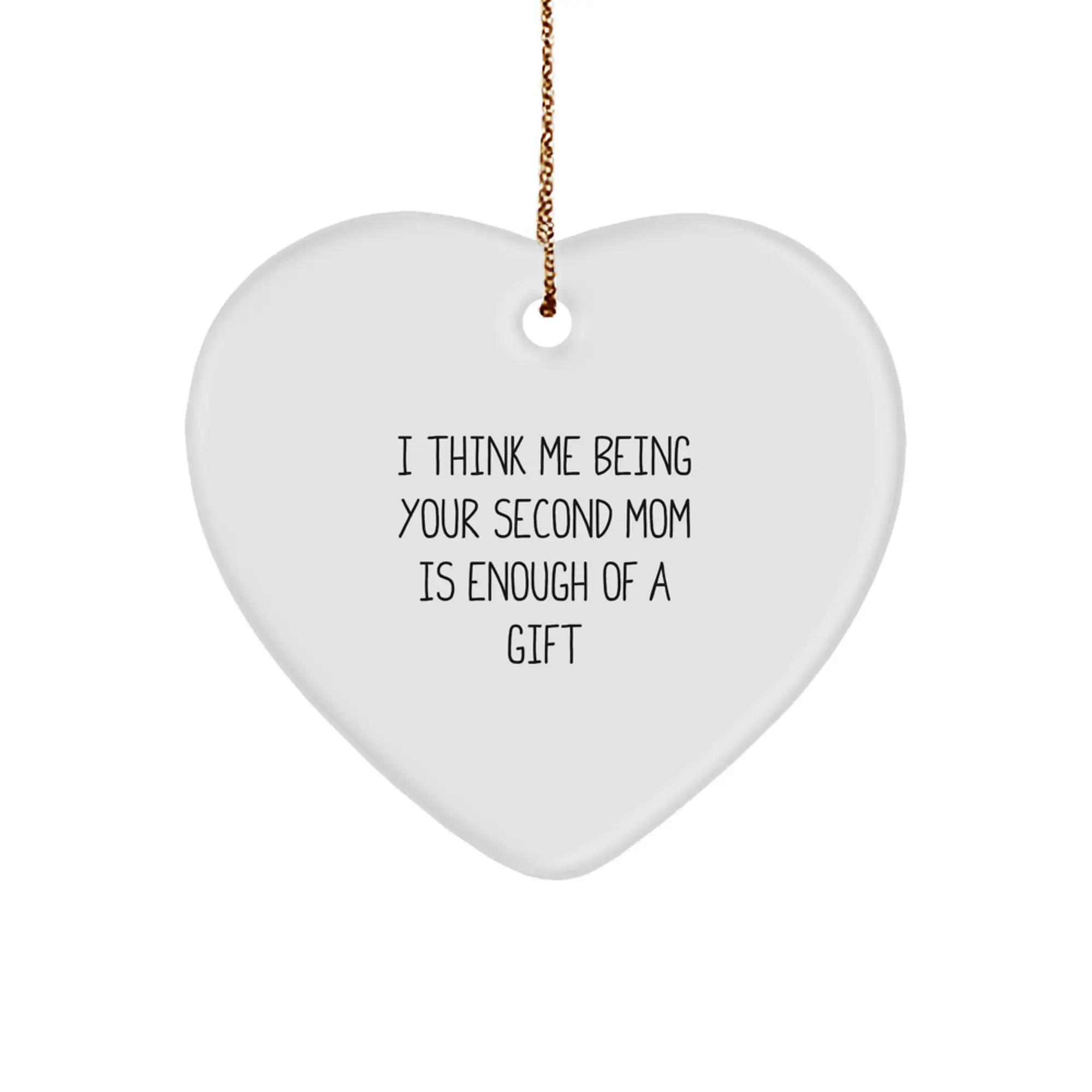Christmas Gift for Mom Second Mom Heart Ornament Present With Love - Image 1