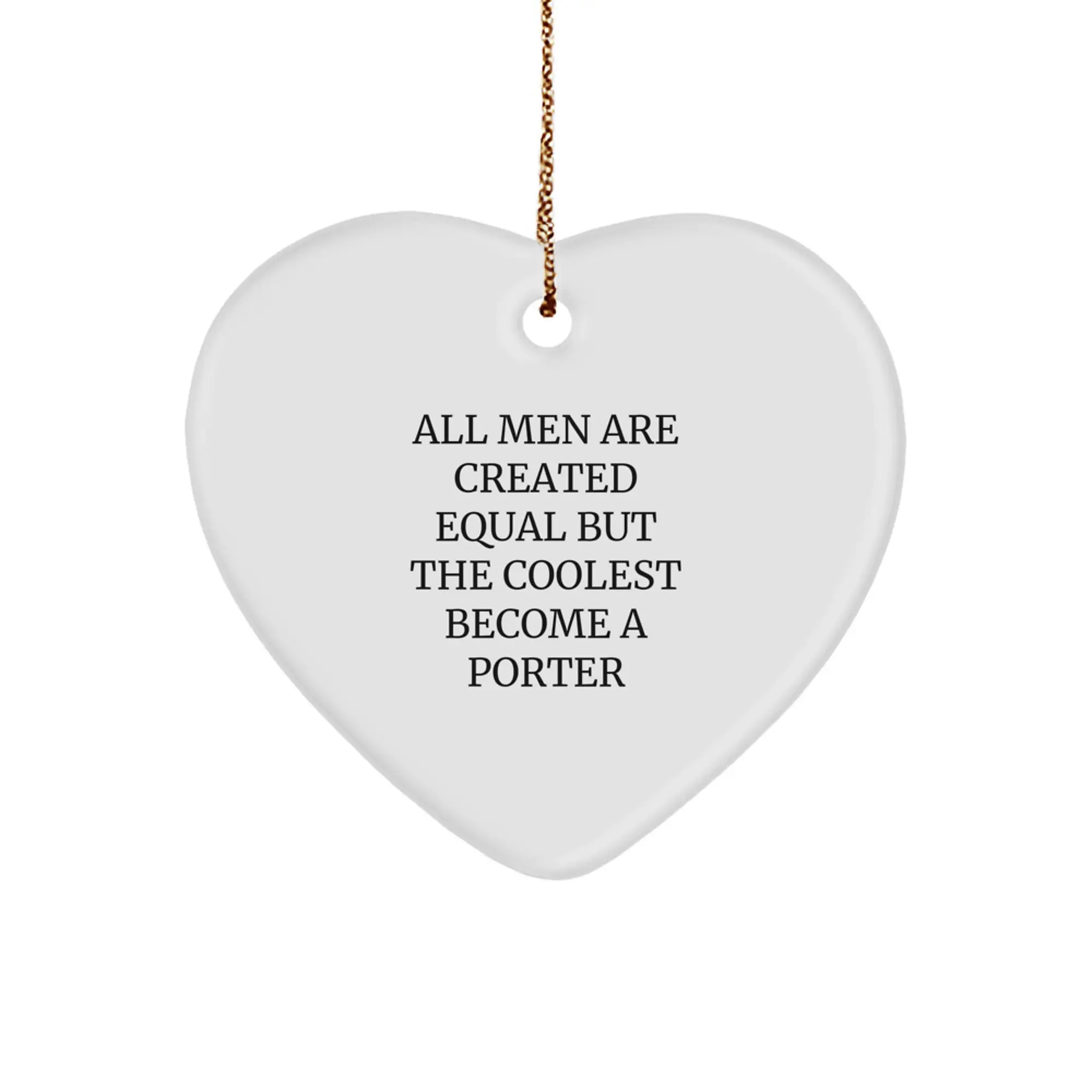 Porter Heart Ornament Christmas Gift for Coworkers Idea – Fun Office - Image 1