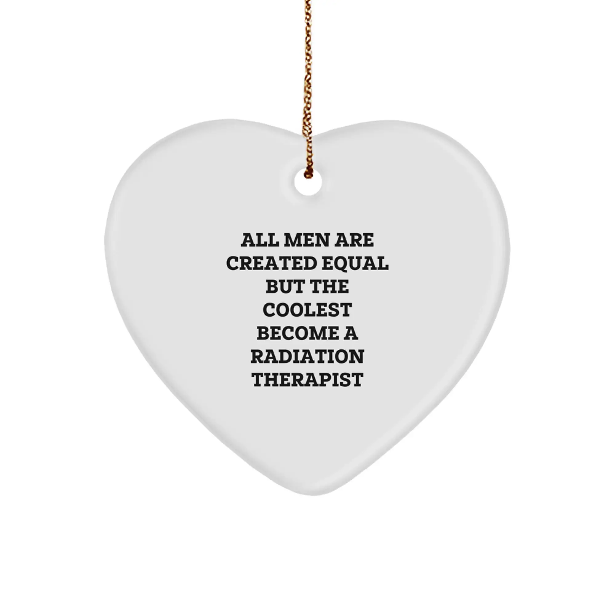Funny Radiation Therapist Gifts for Men, Christmas Unique Heart Ornaments from Friends, Inspirational Heart Shaped Decorations for Radiation Therapist Coworkers - Image 1
